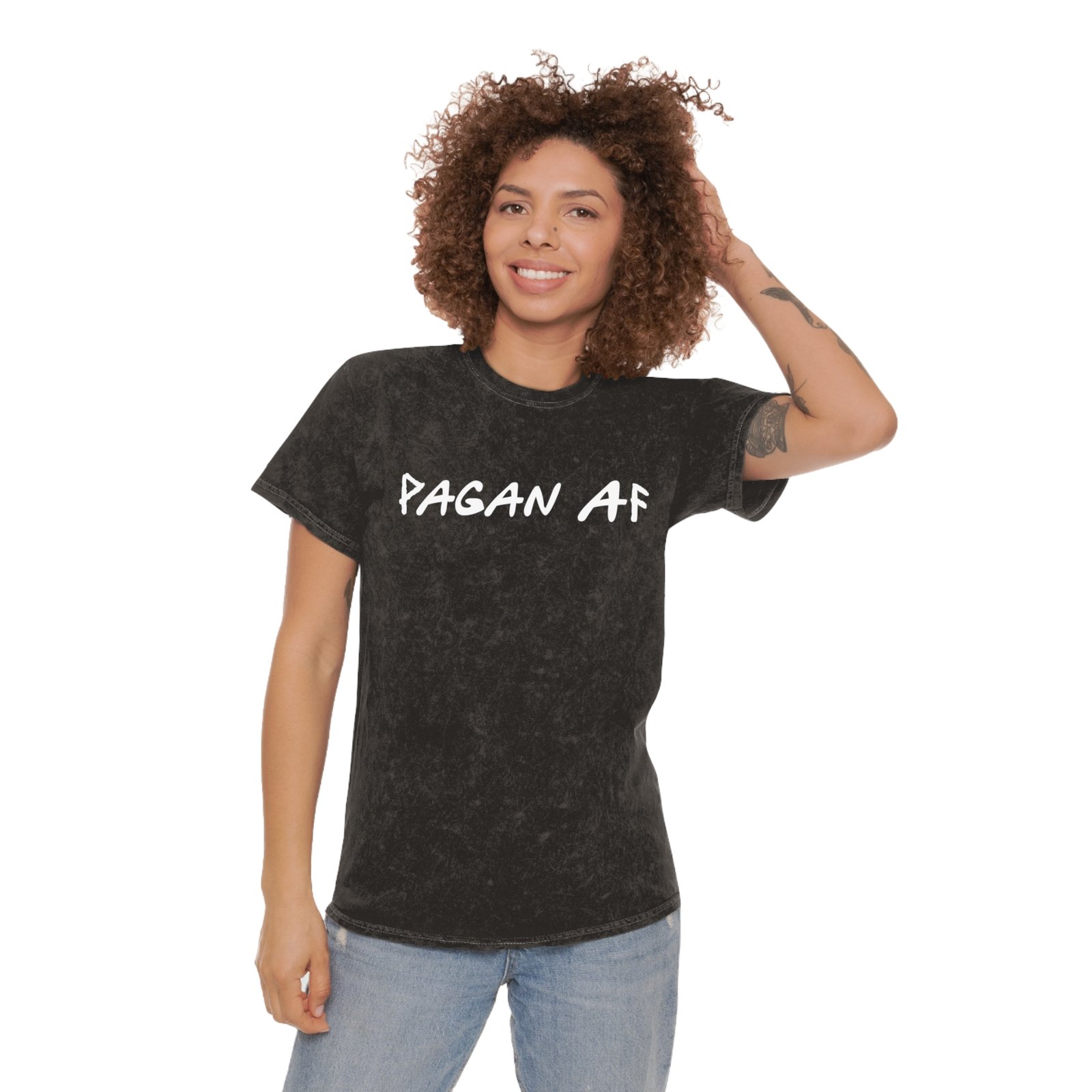 Pagan AF Rune Shirt | Wunjo (Joy) & Ansuz (God) | Unisex Mineral Wash T-Shirt - Image 4