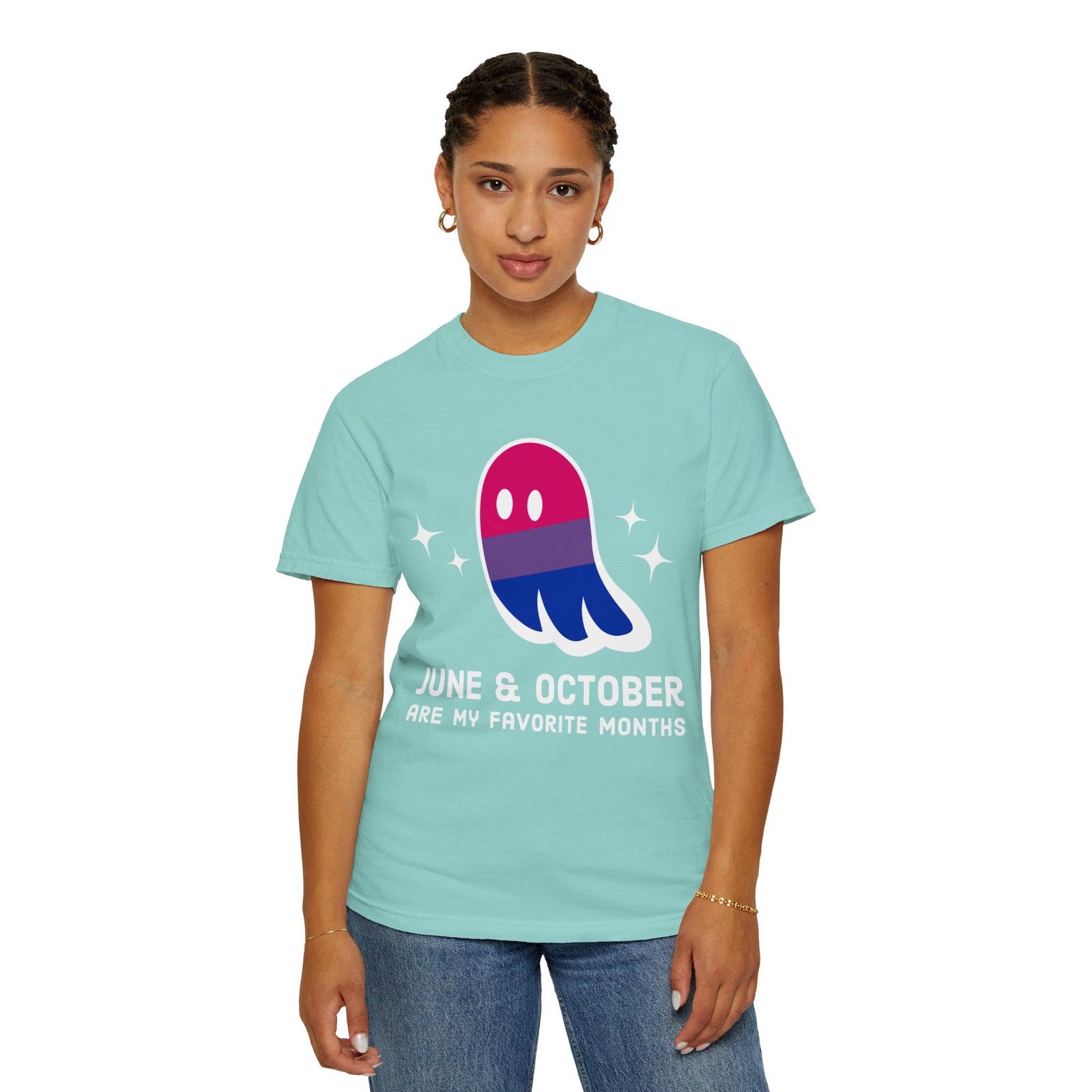 Proud Ghost | June & October Are My Favorite Months | Bi Flag | Unisex Comfort Colors T-shirt - Image 19