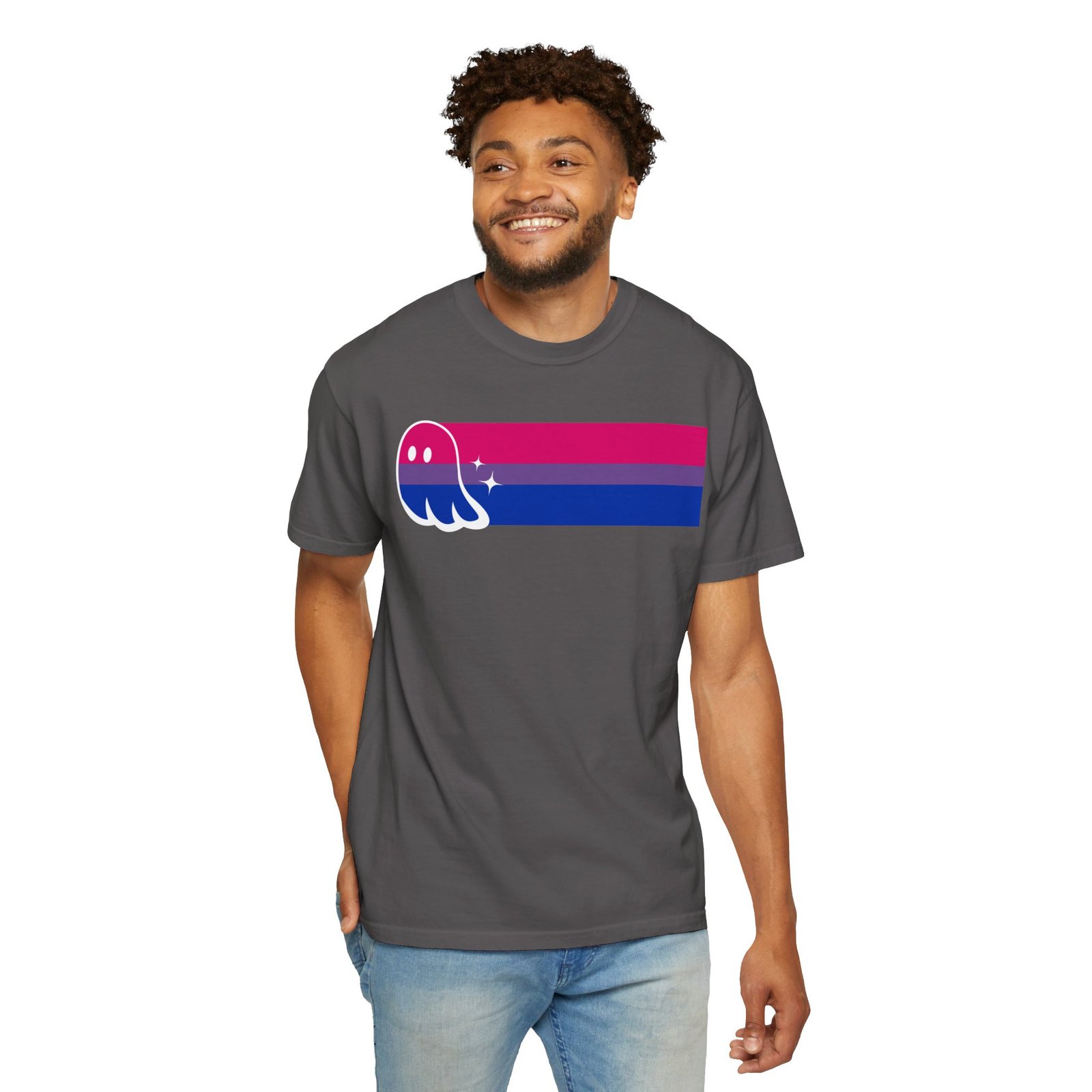 Proud Ghost | Bi Flag | Unisex Comfort Colors T-shirt - Image 49