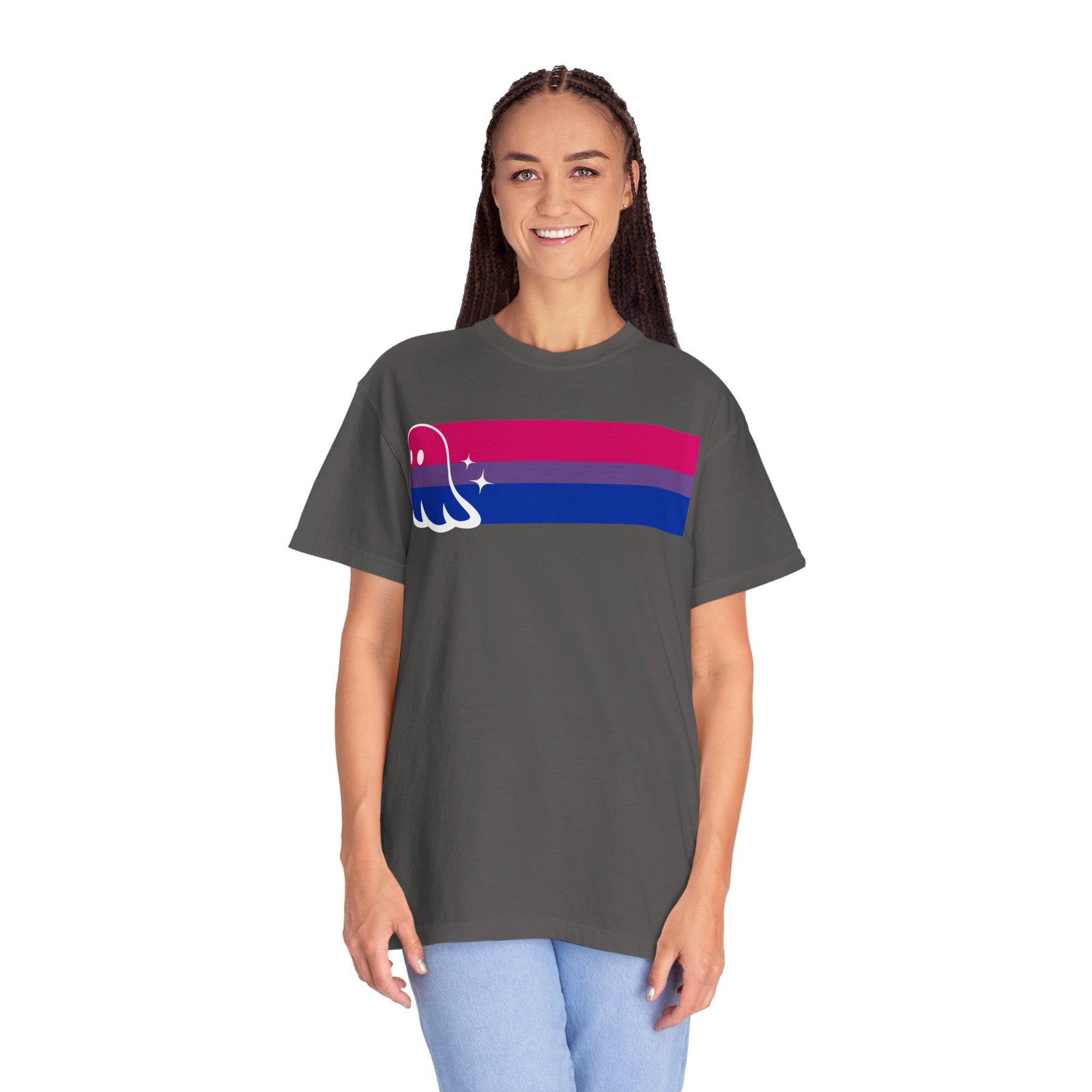 Proud Ghost | Bi Flag | Unisex Comfort Colors T-shirt - Image 44