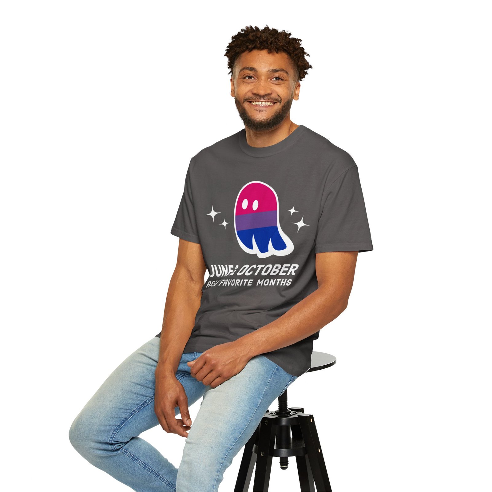 Proud Ghost | June & October Are My Favorite Months | Bi Flag | Unisex Comfort Colors T-shirt - Image 52