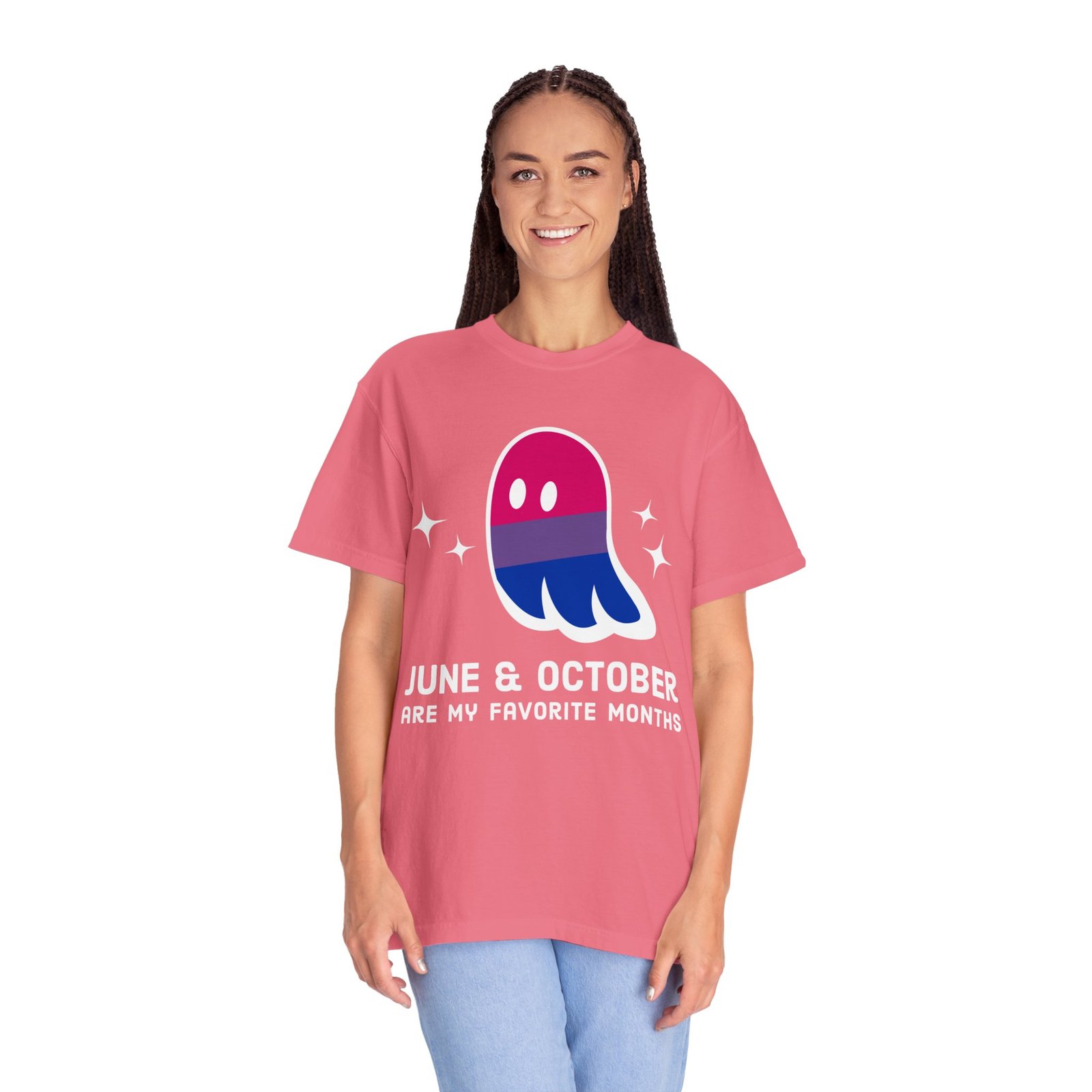 Proud Ghost | June & October Are My Favorite Months | Bi Flag | Unisex Comfort Colors T-shirt - Image 57