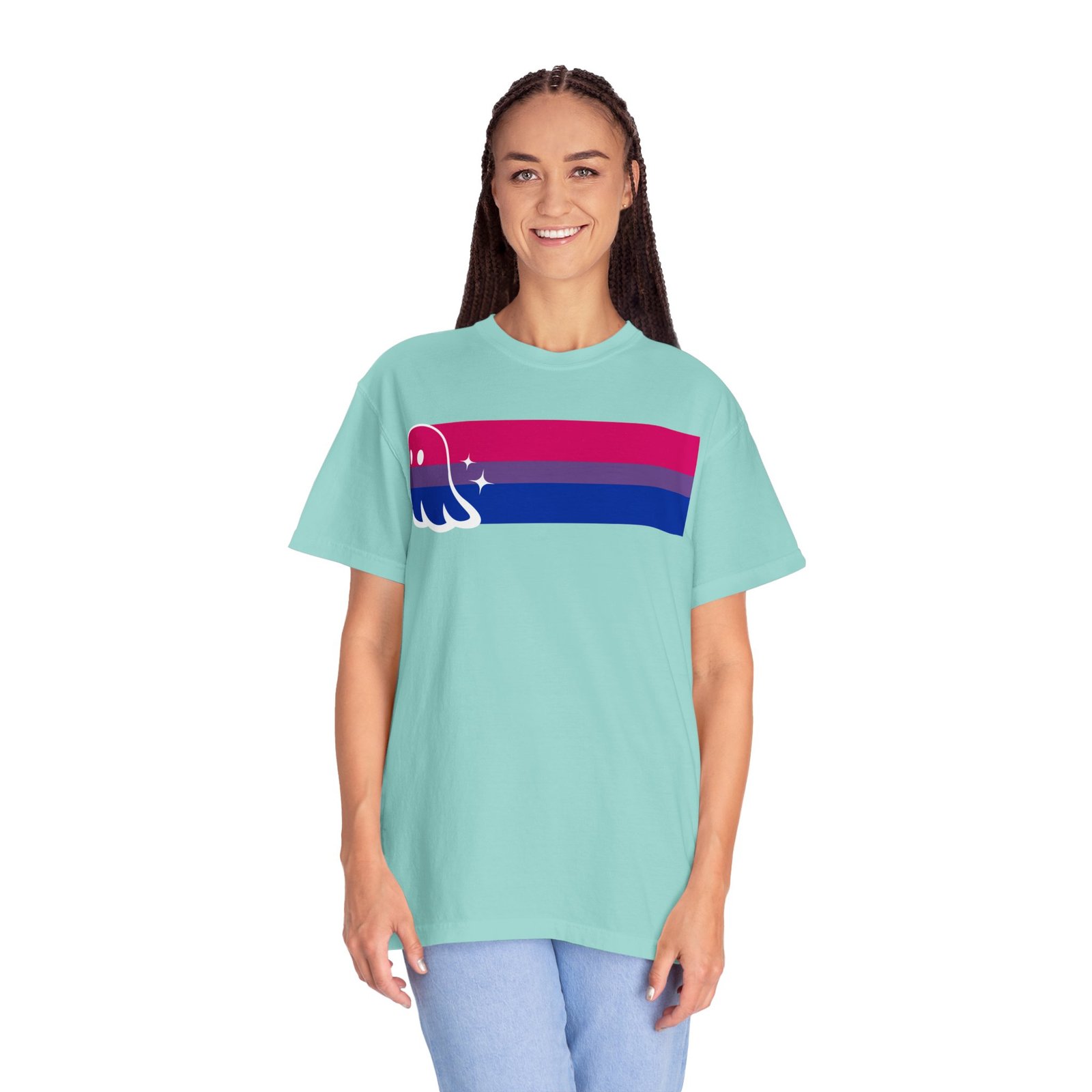 Proud Ghost | Bi Flag | Unisex Comfort Colors T-shirt - Image 18