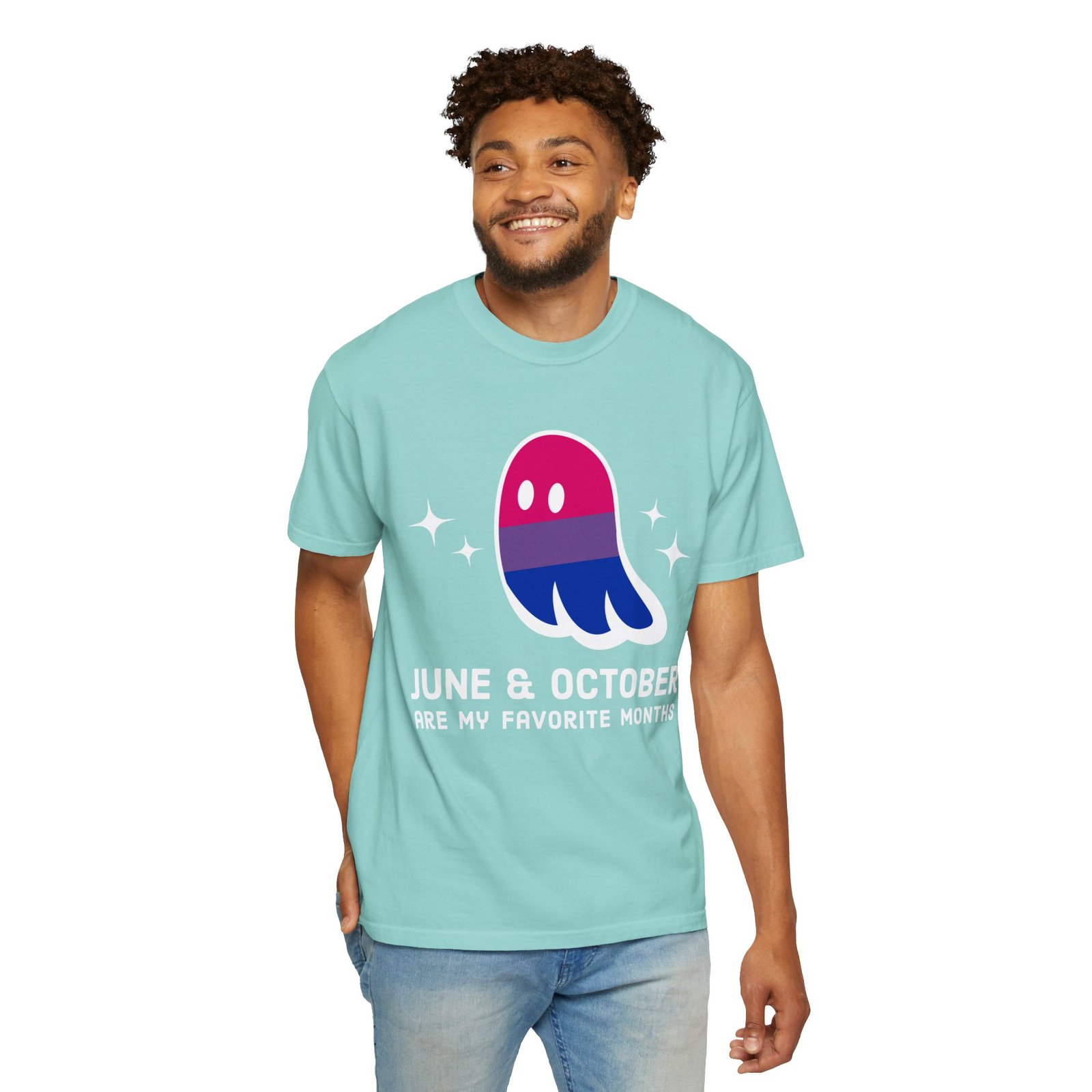 Proud Ghost | June & October Are My Favorite Months | Bi Flag | Unisex Comfort Colors T-shirt - Image 23