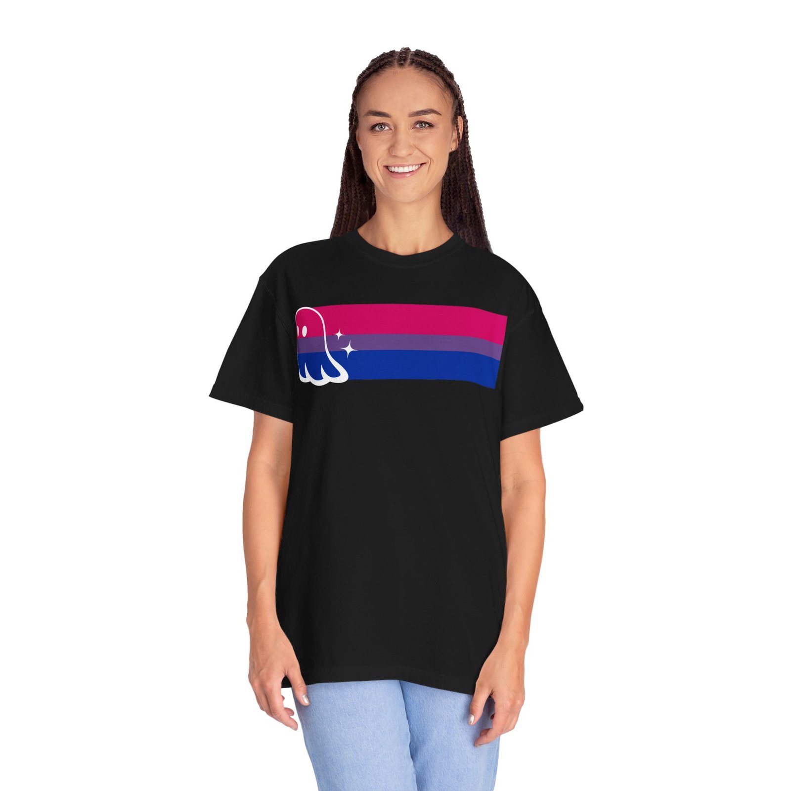 Proud Ghost | Bi Flag | Unisex Comfort Colors T-shirt - Image 5