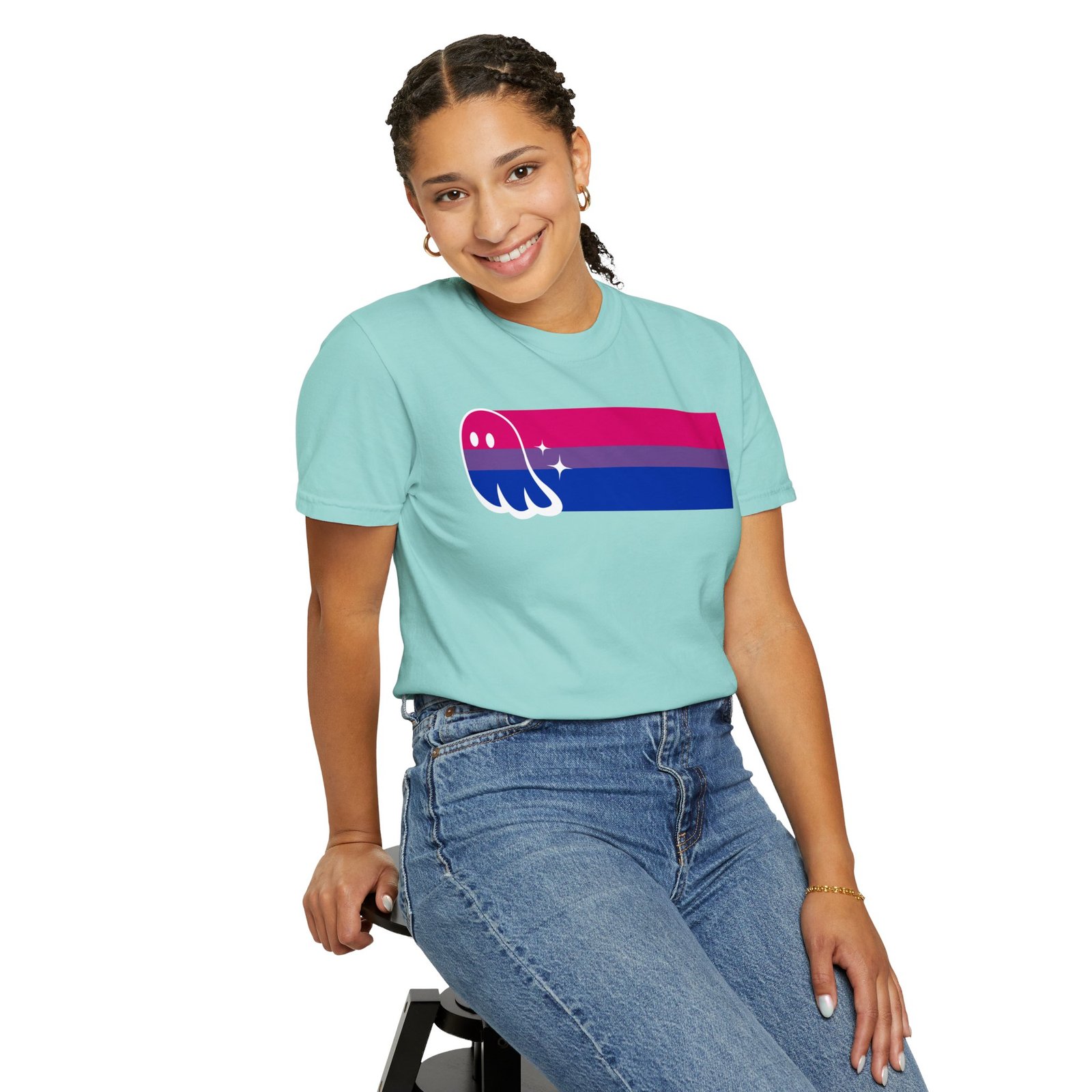 Proud Ghost | Bi Flag | Unisex Comfort Colors T-shirt - Image 22
