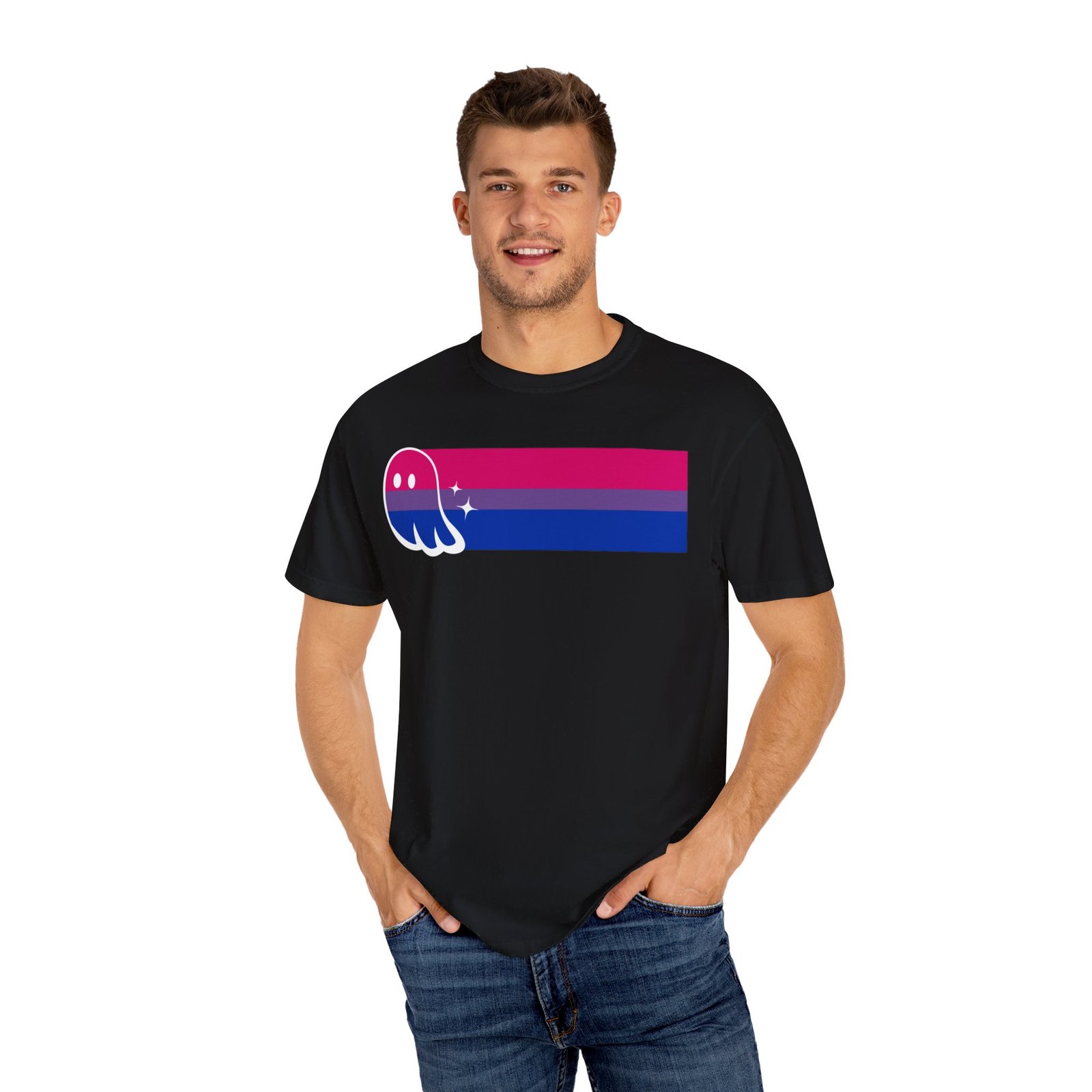 Proud Ghost | Bi Flag | Unisex Comfort Colors T-shirt - Image 4