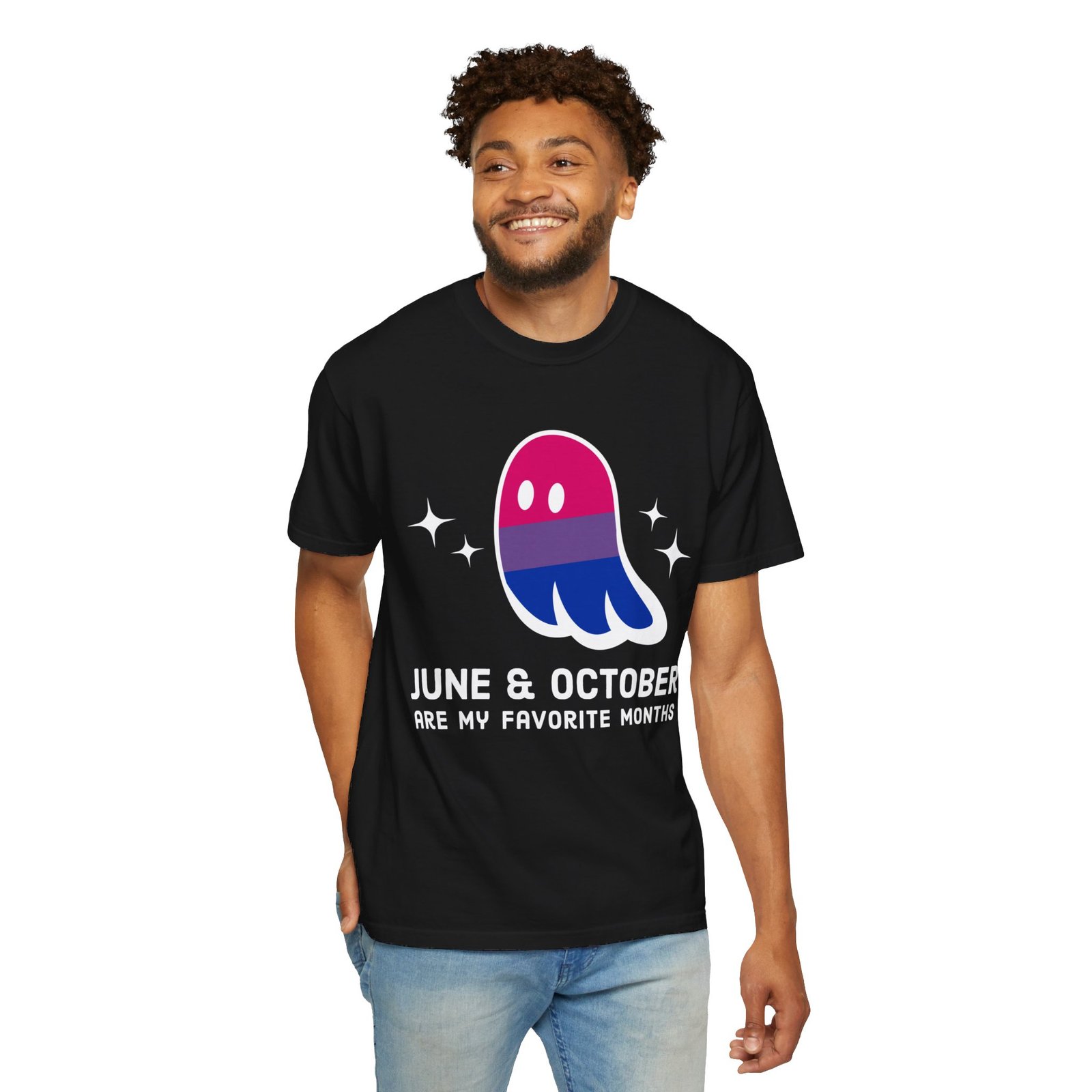 Proud Ghost | June & October Are My Favorite Months | Bi Flag | Unisex Comfort Colors T-shirt - Image 10