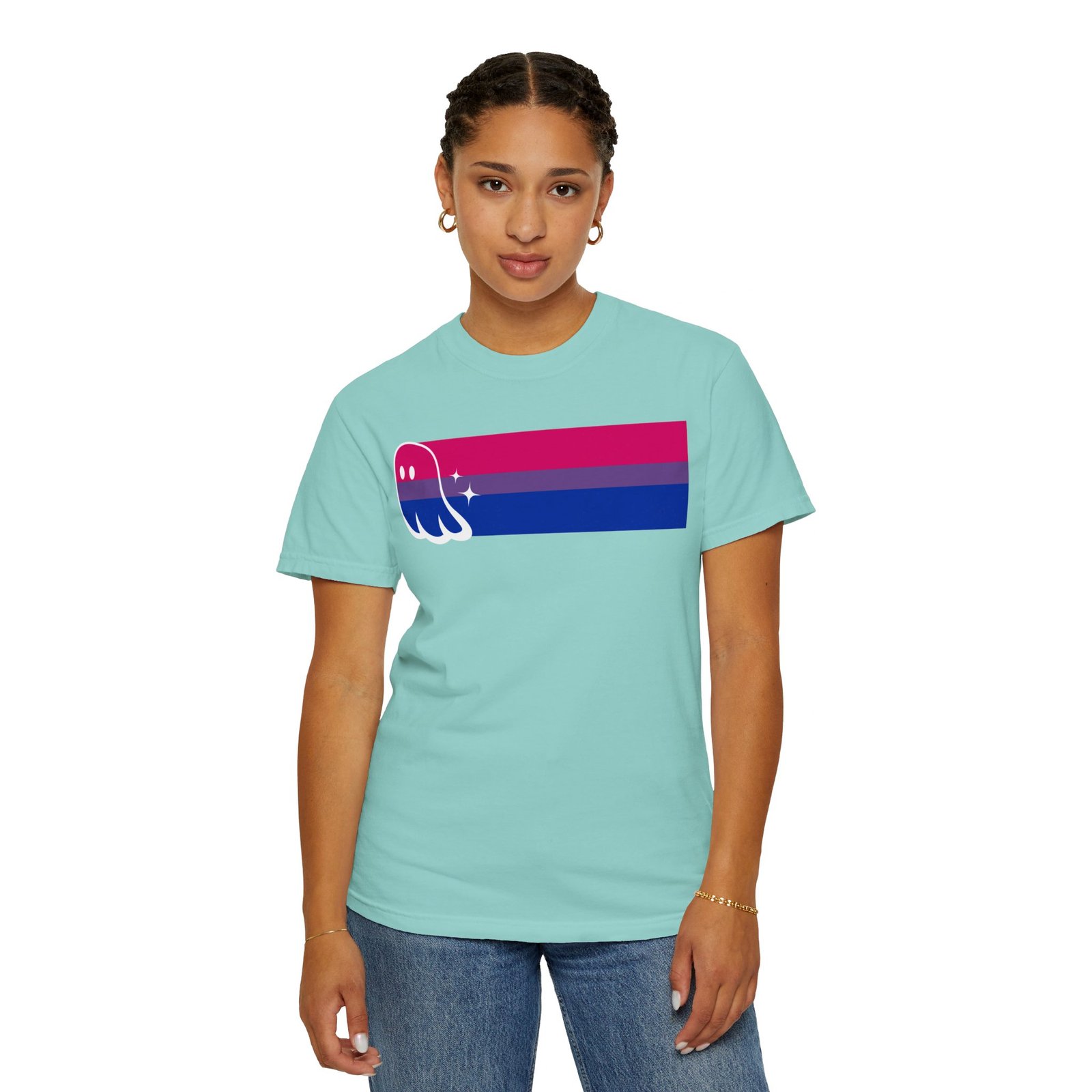 Proud Ghost | Bi Flag | Unisex Comfort Colors T-shirt - Image 19