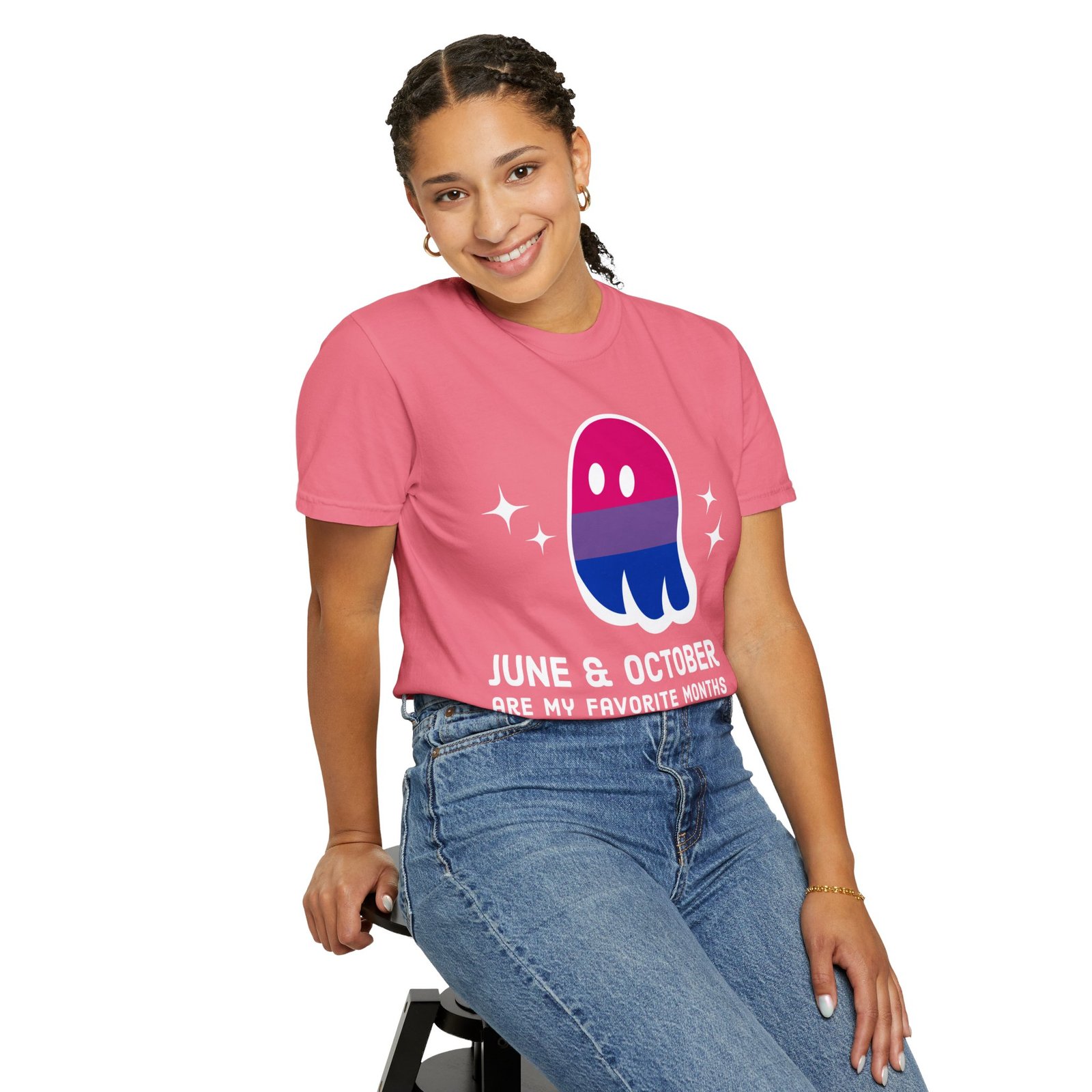 Proud Ghost | June & October Are My Favorite Months | Bi Flag | Unisex Comfort Colors T-shirt - Image 61