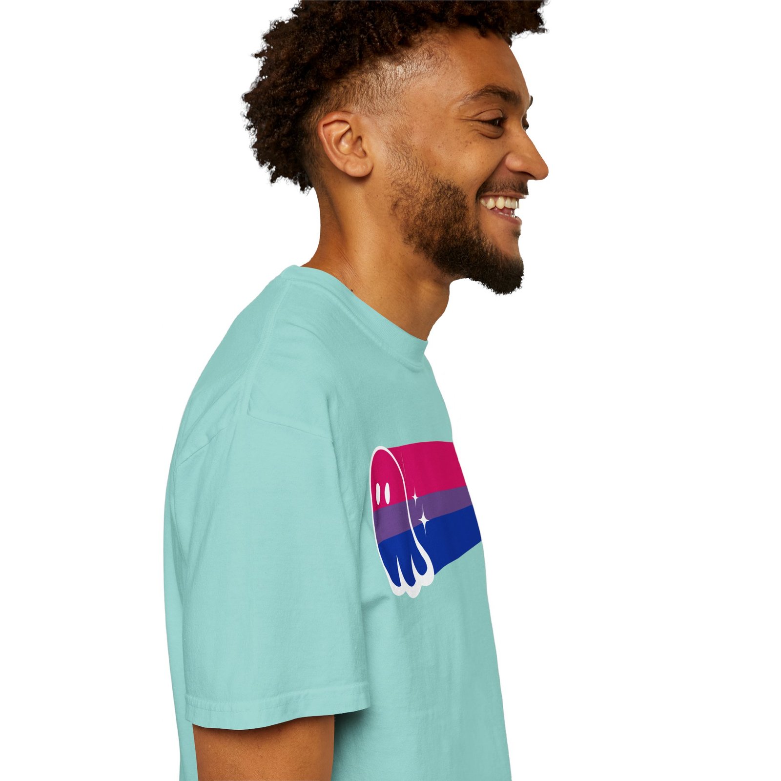 Proud Ghost | Bi Flag | Unisex Comfort Colors T-shirt - Image 25