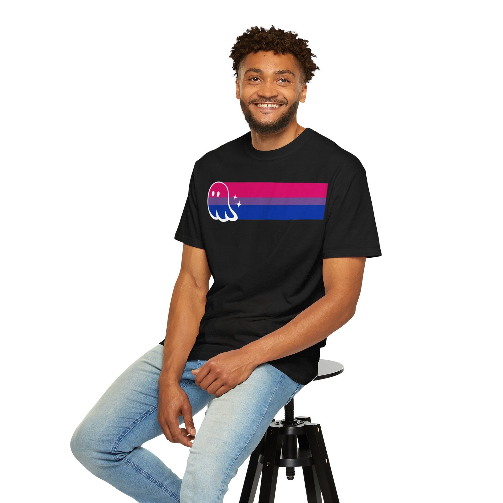 Proud Ghost | Bi Flag | Unisex Comfort Colors T-shirt - Image 13