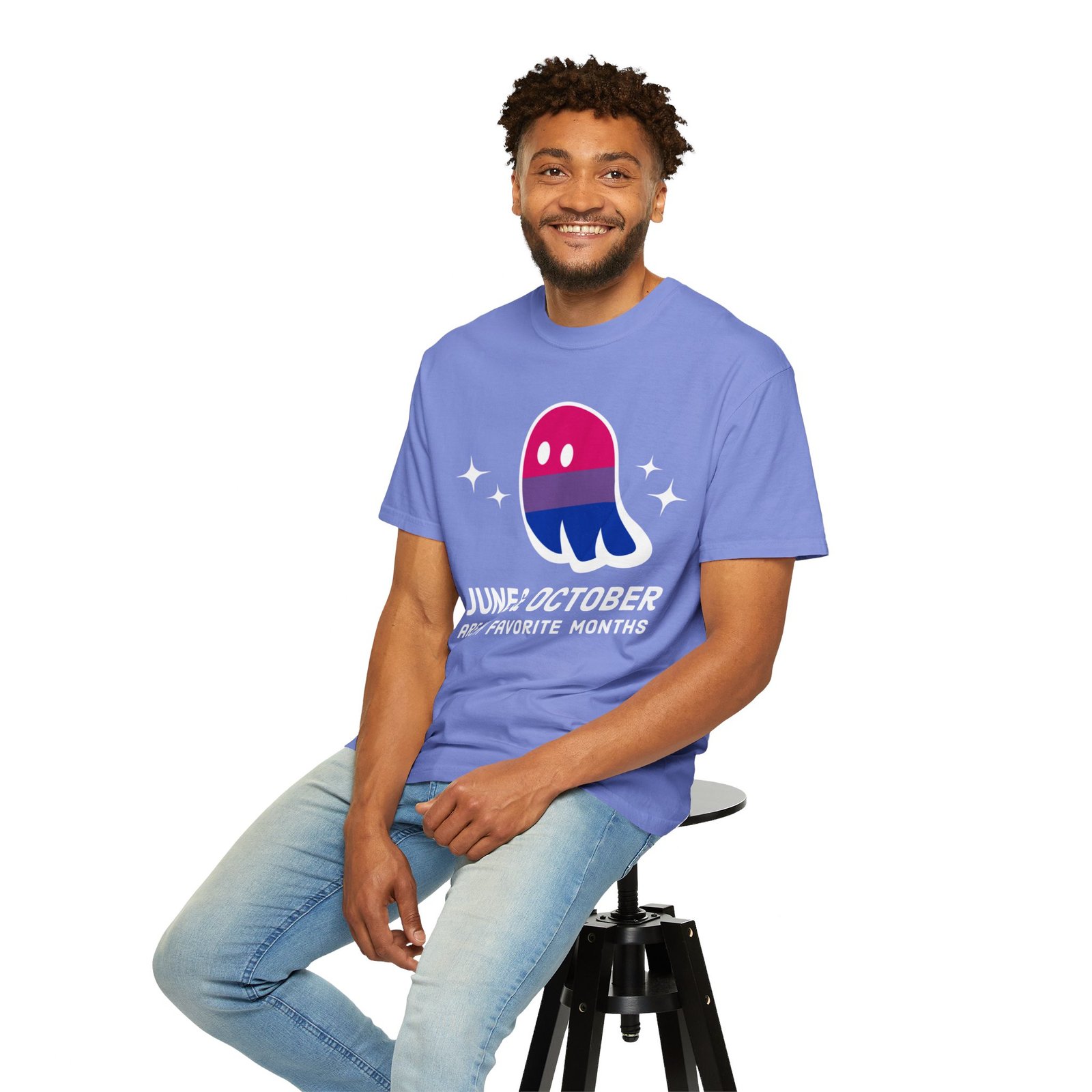 Proud Ghost | June & October Are My Favorite Months | Bi Flag | Unisex Comfort Colors T-shirt - Image 39