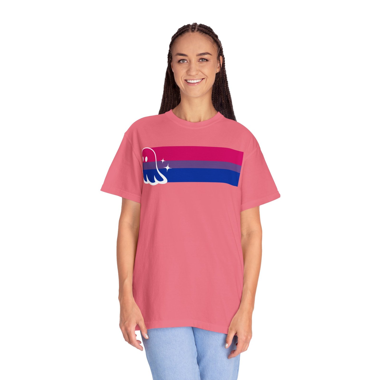 Proud Ghost | Bi Flag | Unisex Comfort Colors T-shirt - Image 57