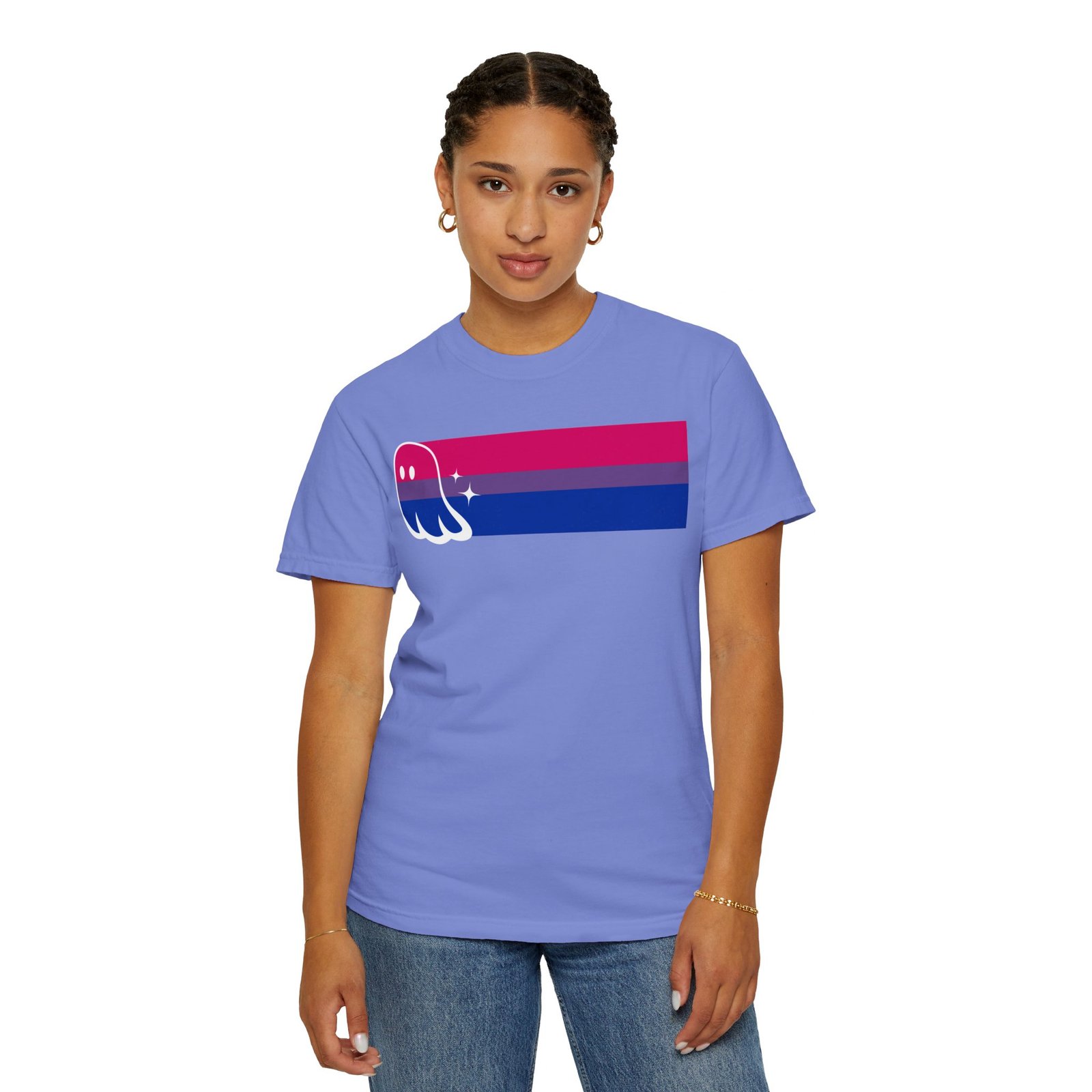 Proud Ghost | Bi Flag | Unisex Comfort Colors T-shirt - Image 32