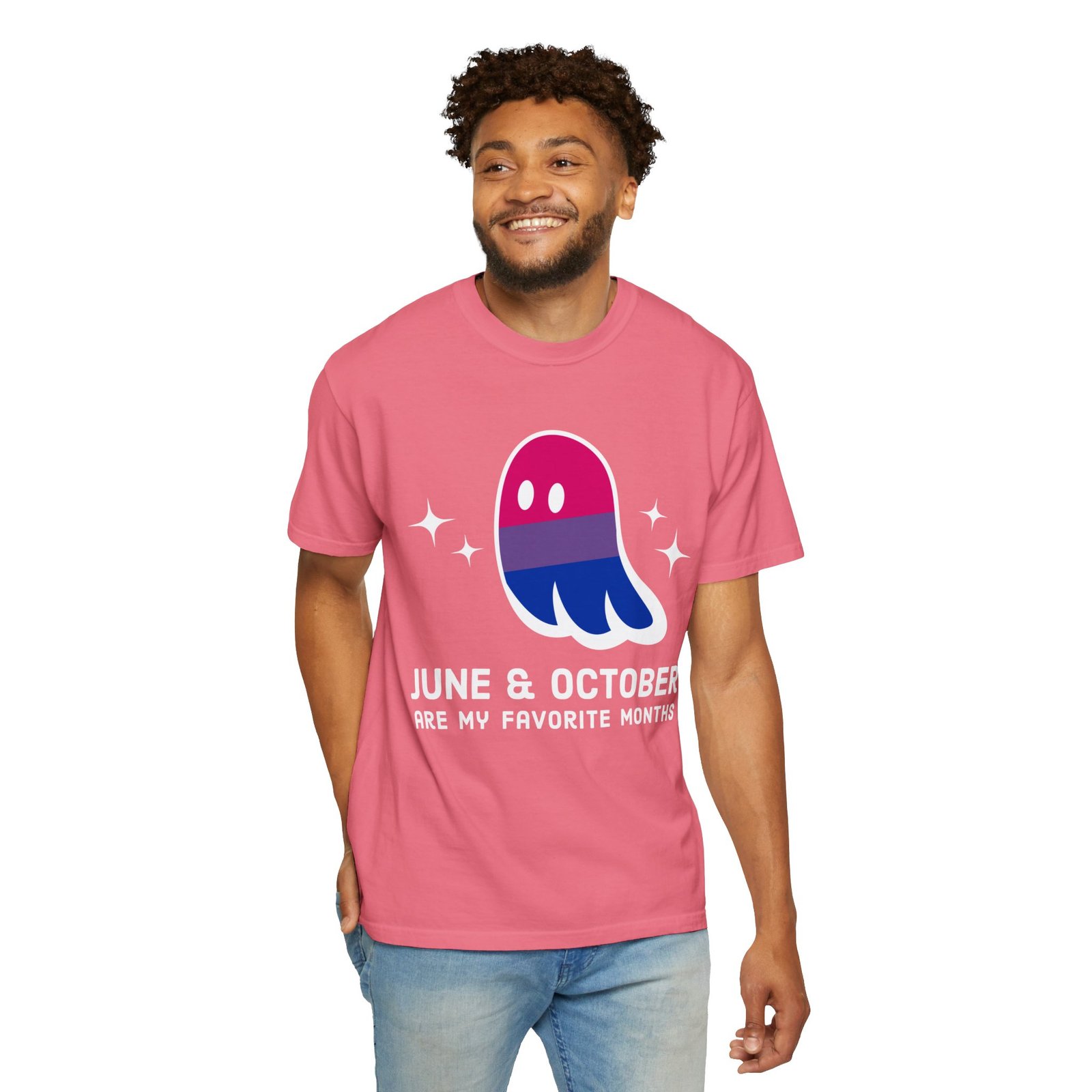 Proud Ghost | June & October Are My Favorite Months | Bi Flag | Unisex Comfort Colors T-shirt - Image 62