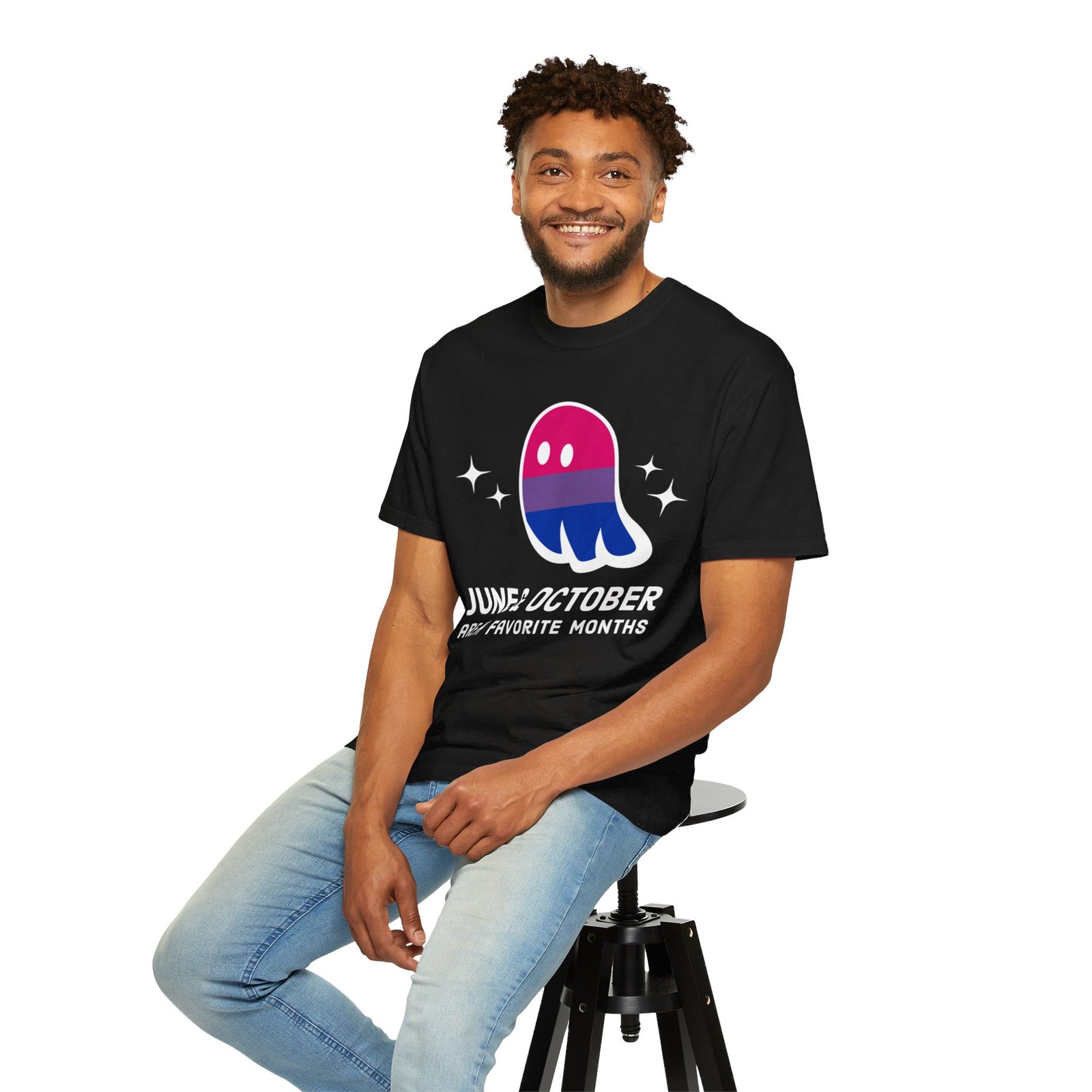 Proud Ghost | June & October Are My Favorite Months | Bi Flag | Unisex Comfort Colors T-shirt - Image 13