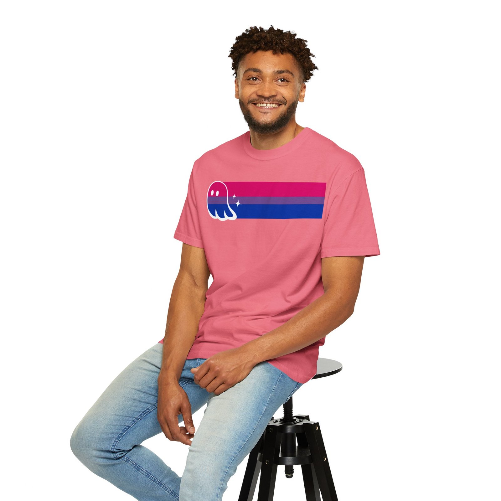 Proud Ghost | Bi Flag | Unisex Comfort Colors T-shirt - Image 65