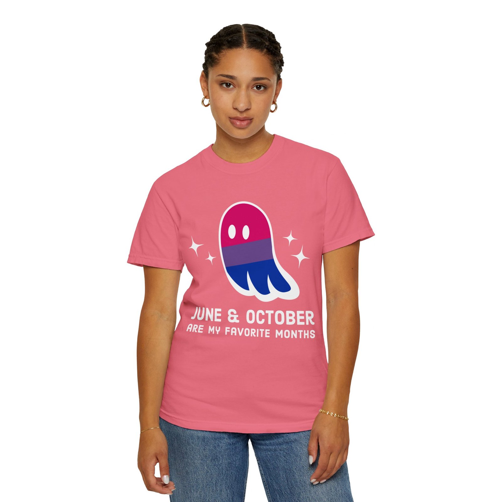 Proud Ghost | June & October Are My Favorite Months | Bi Flag | Unisex Comfort Colors T-shirt - Image 58