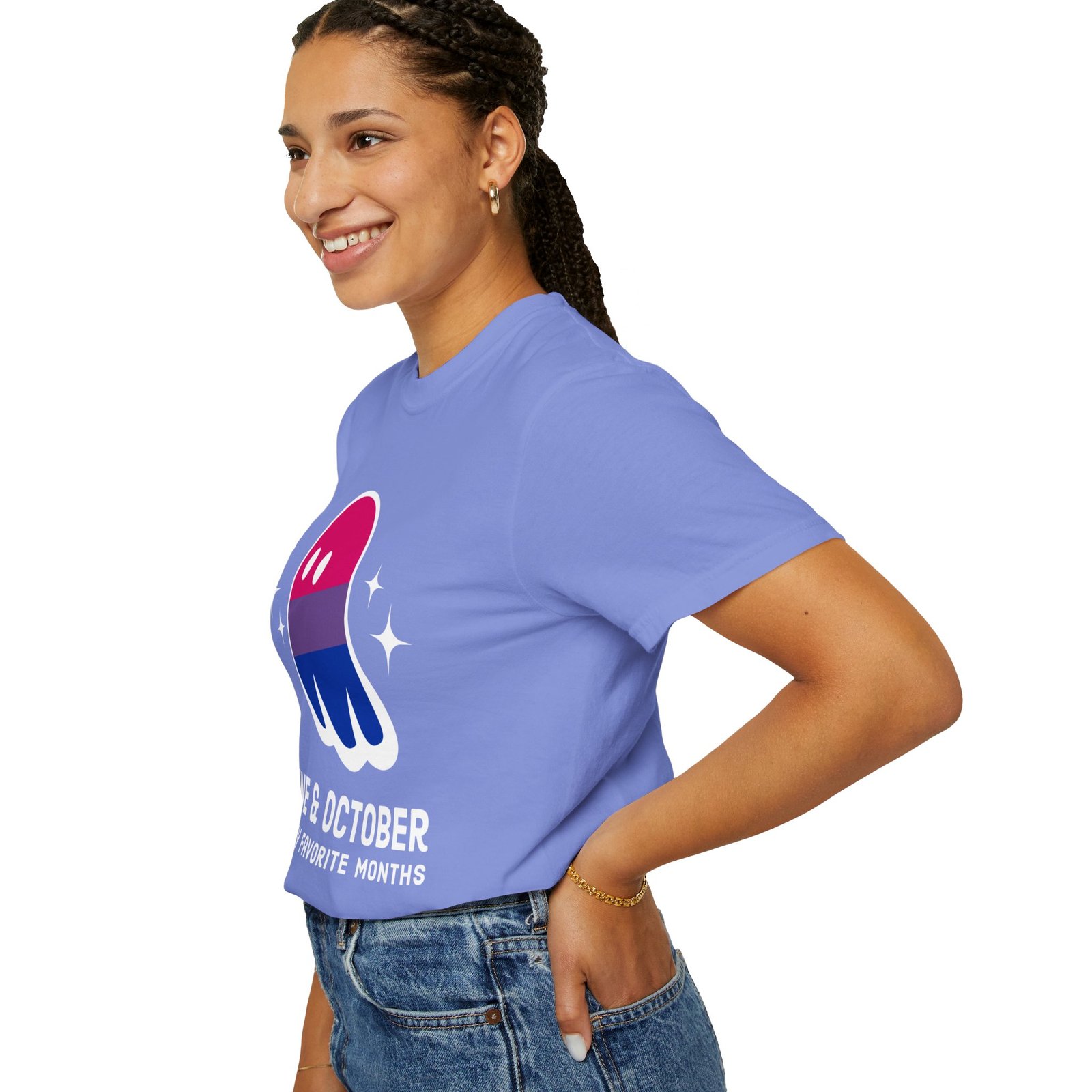 Proud Ghost | June & October Are My Favorite Months | Bi Flag | Unisex Comfort Colors T-shirt - Image 34