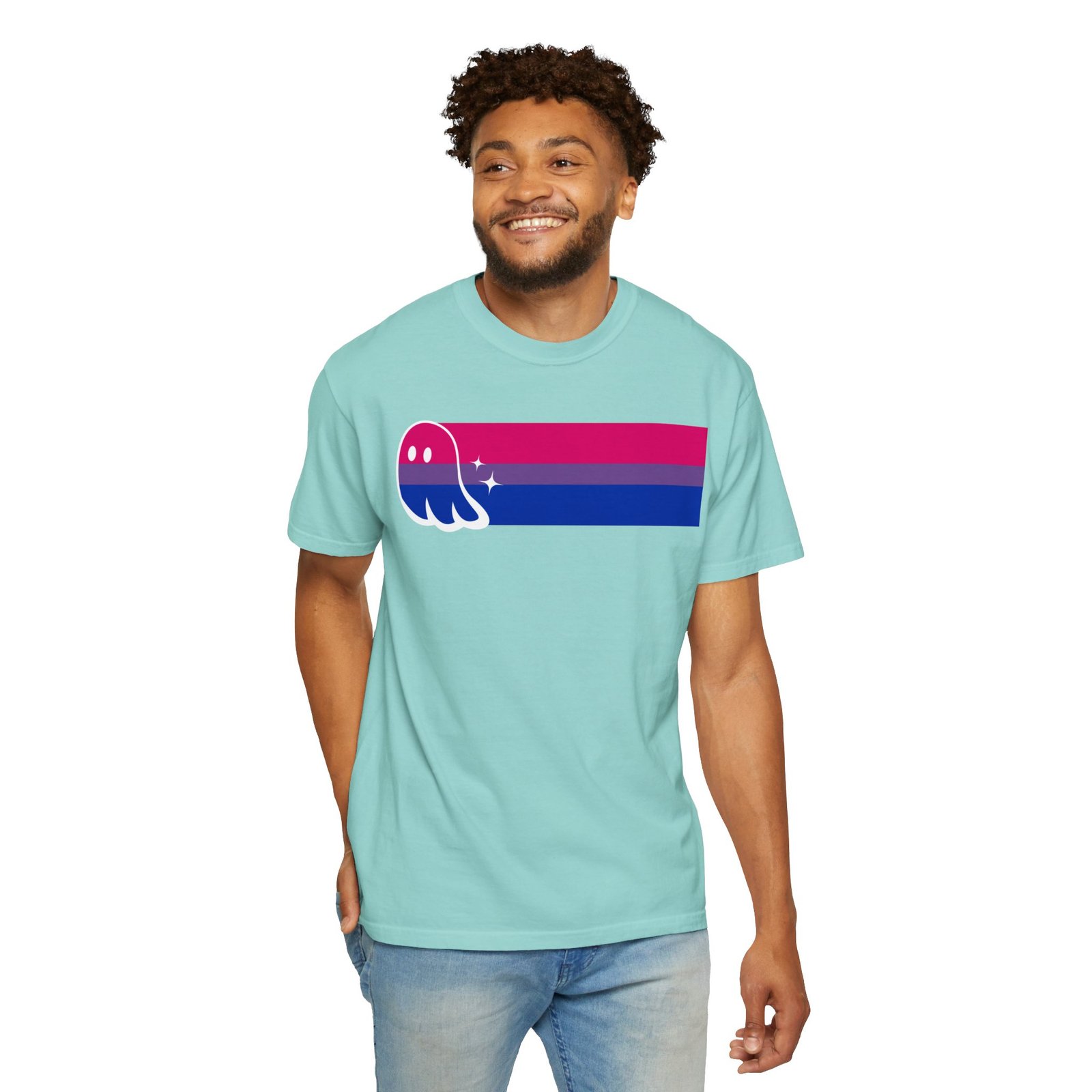 Proud Ghost | Bi Flag | Unisex Comfort Colors T-shirt - Image 23