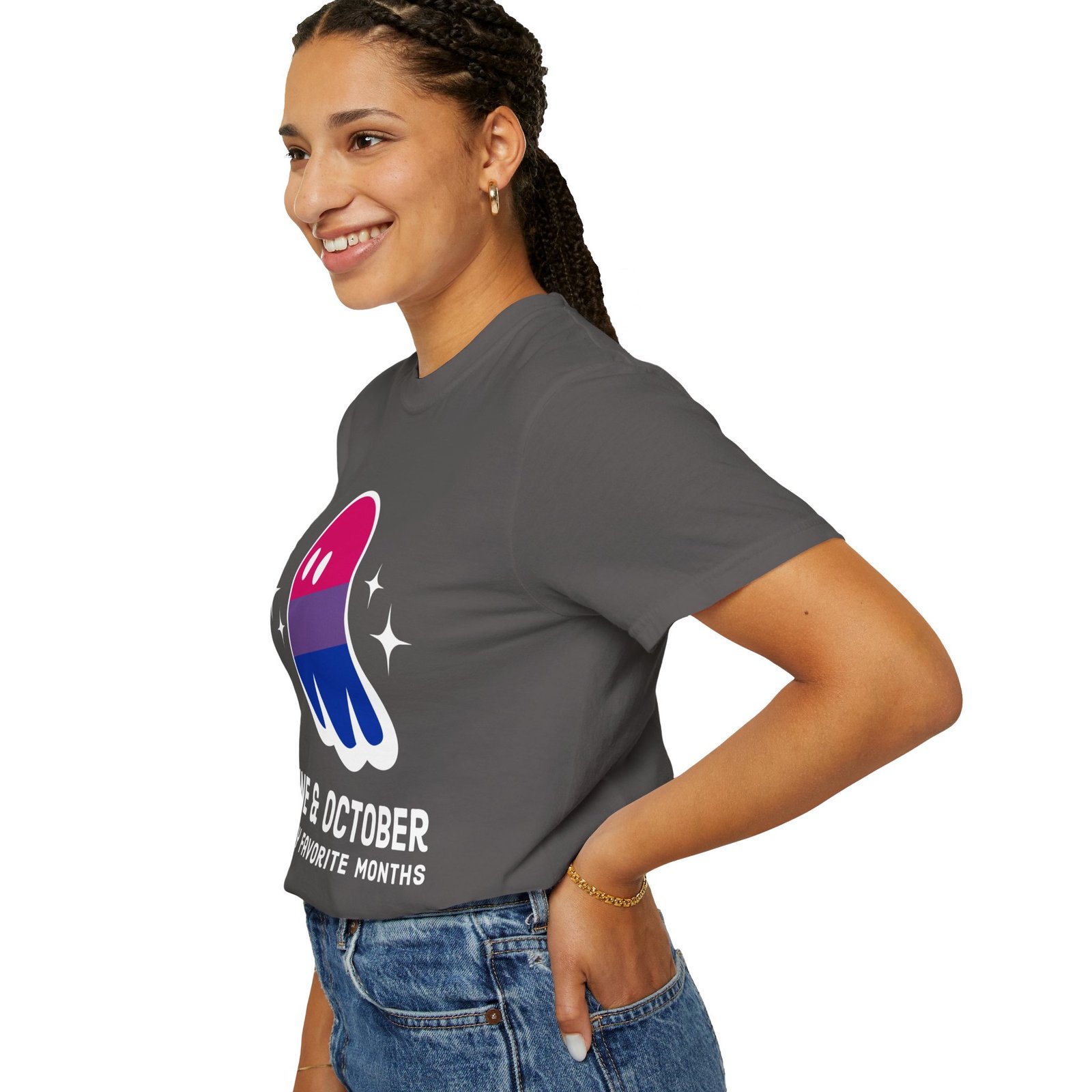 Proud Ghost | June & October Are My Favorite Months | Bi Flag | Unisex Comfort Colors T-shirt - Image 47