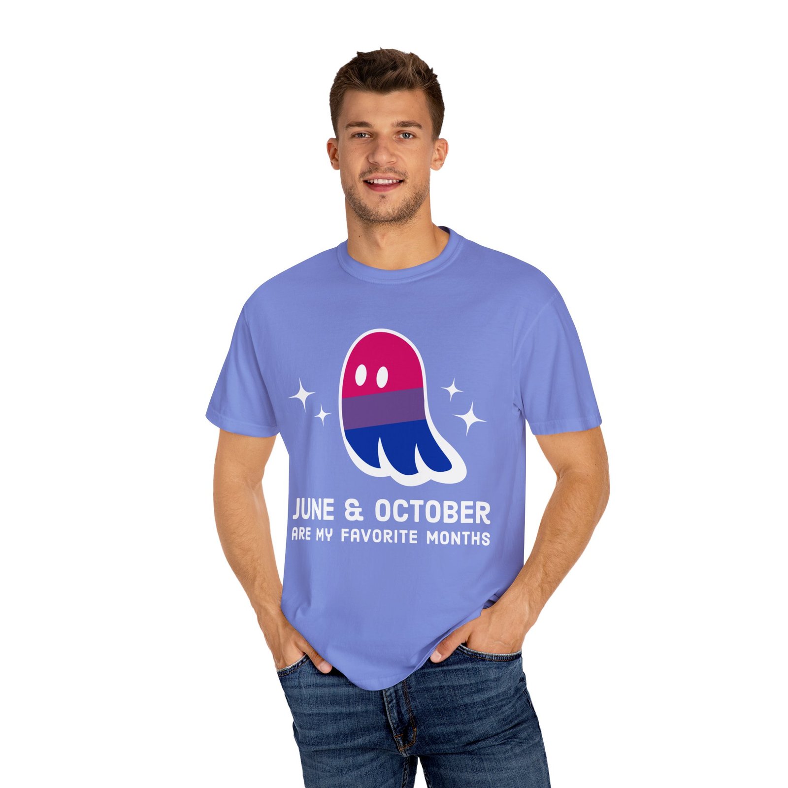 Proud Ghost | June & October Are My Favorite Months | Bi Flag | Unisex Comfort Colors T-shirt - Image 30