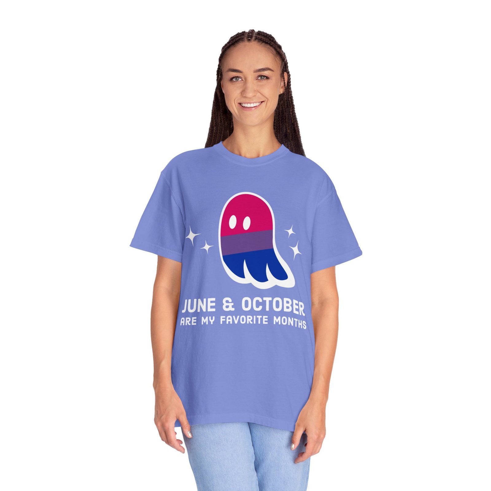 Proud Ghost | June & October Are My Favorite Months | Bi Flag | Unisex Comfort Colors T-shirt - Image 31