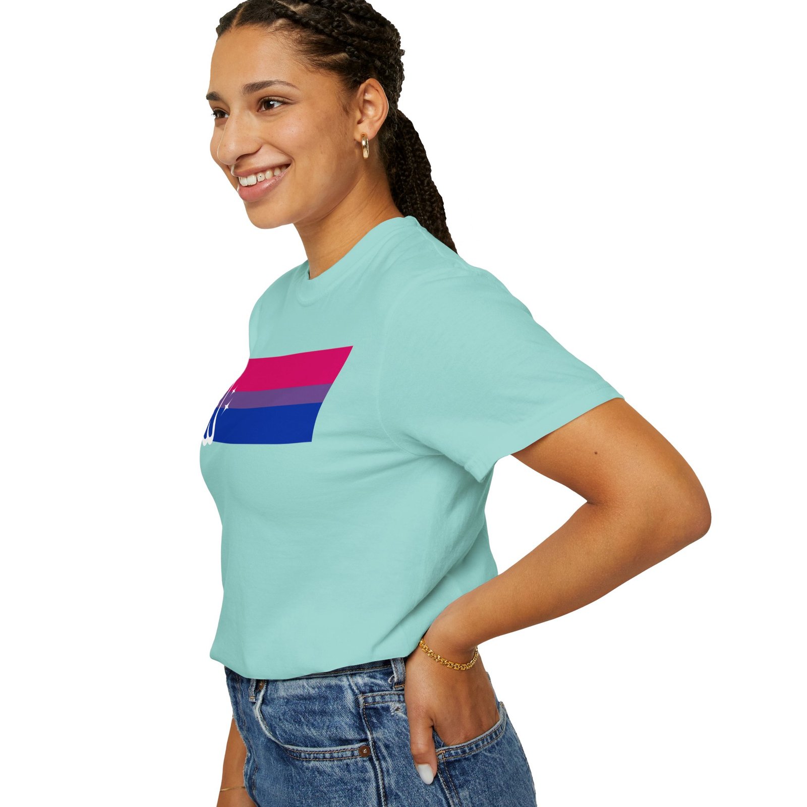 Proud Ghost | Bi Flag | Unisex Comfort Colors T-shirt - Image 21