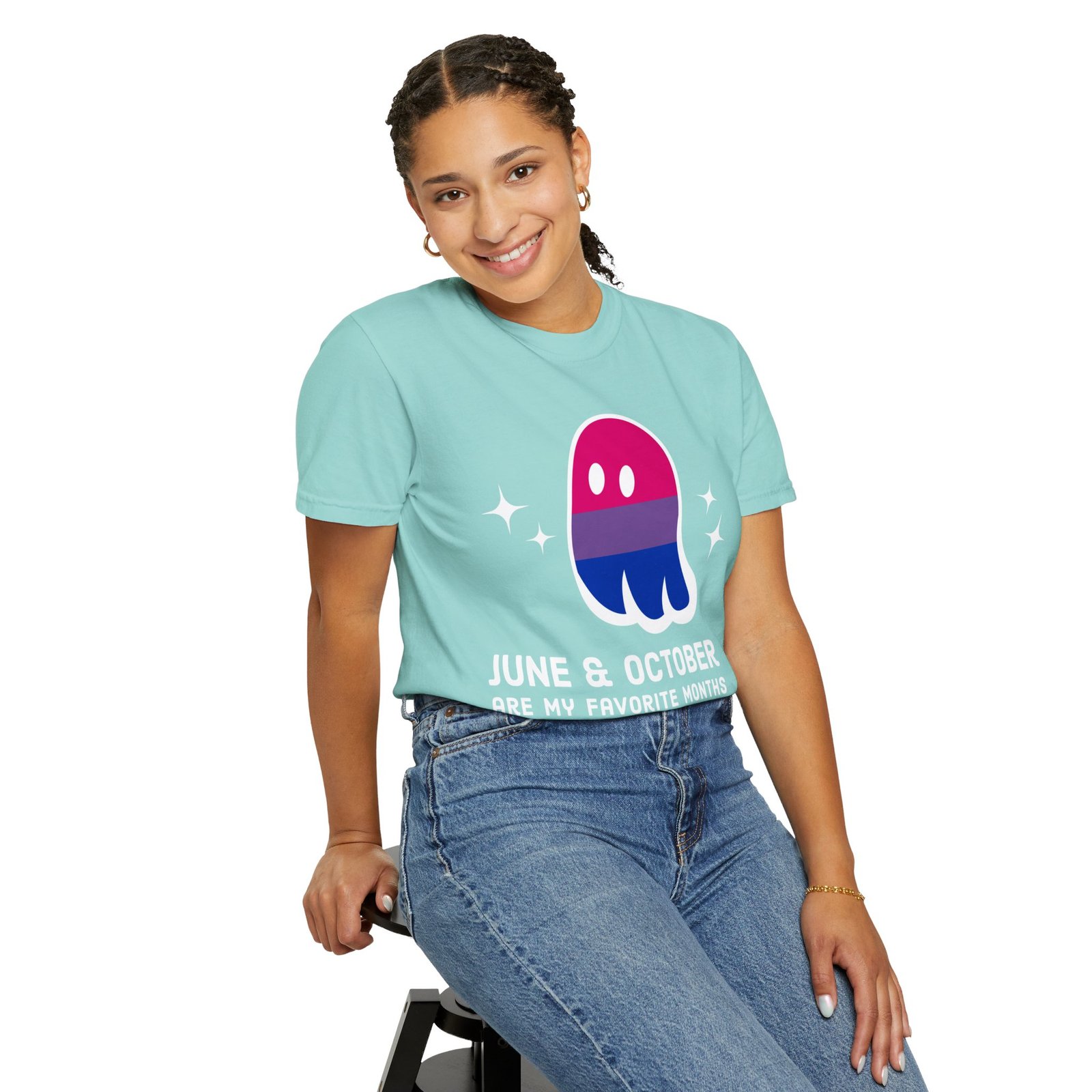 Proud Ghost | June & October Are My Favorite Months | Bi Flag | Unisex Comfort Colors T-shirt - Image 22