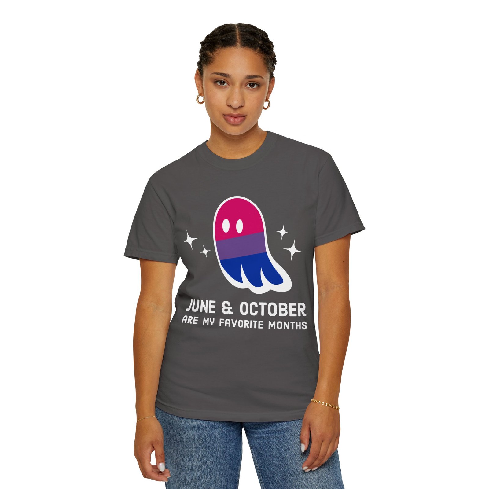 Proud Ghost | June & October Are My Favorite Months | Bi Flag | Unisex Comfort Colors T-shirt - Image 45