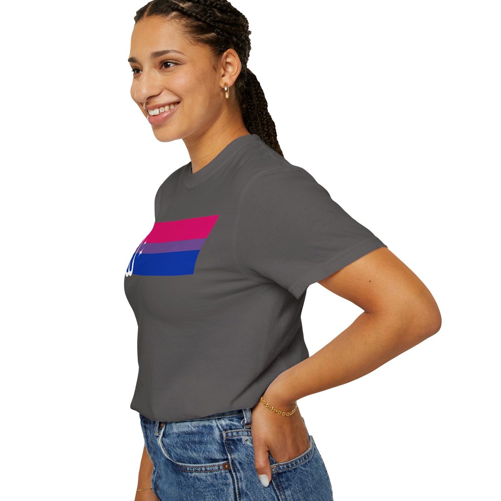 Proud Ghost | Bi Flag | Unisex Comfort Colors T-shirt - Image 47