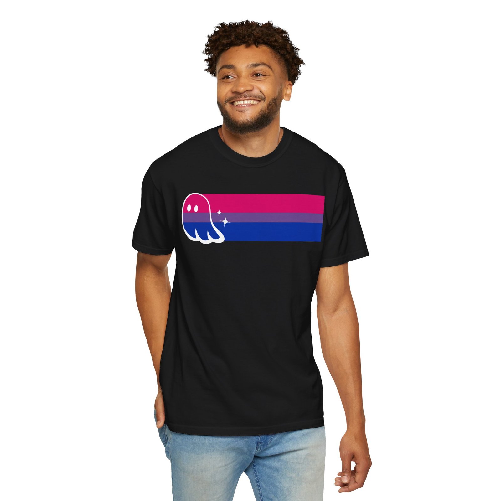 Proud Ghost | Bi Flag | Unisex Comfort Colors T-shirt - Image 10