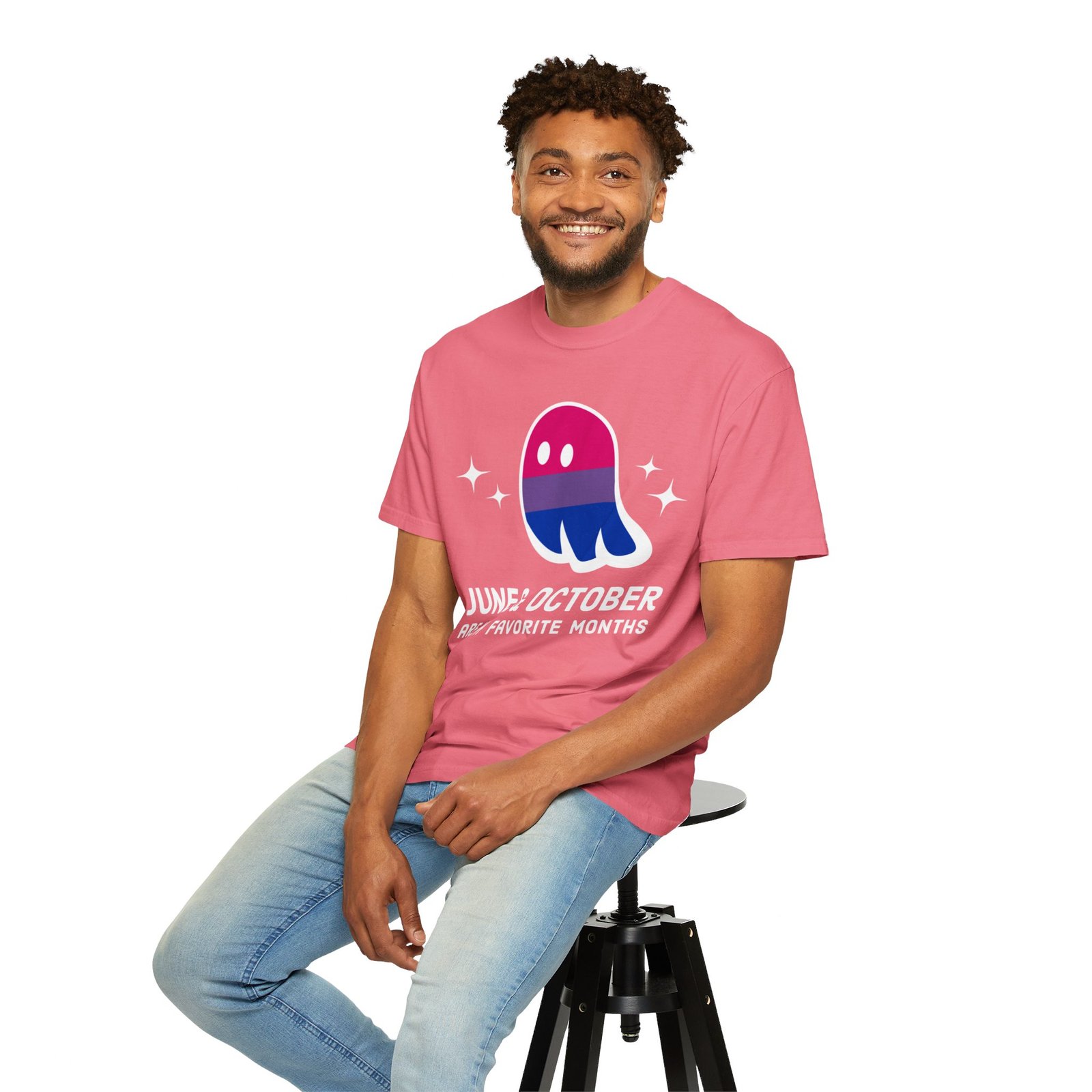 Proud Ghost | June & October Are My Favorite Months | Bi Flag | Unisex Comfort Colors T-shirt - Image 65
