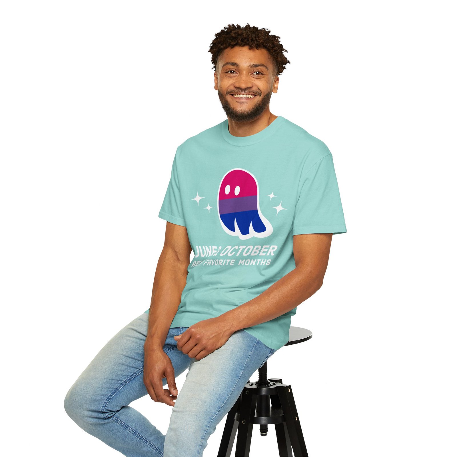 Proud Ghost | June & October Are My Favorite Months | Bi Flag | Unisex Comfort Colors T-shirt - Image 26