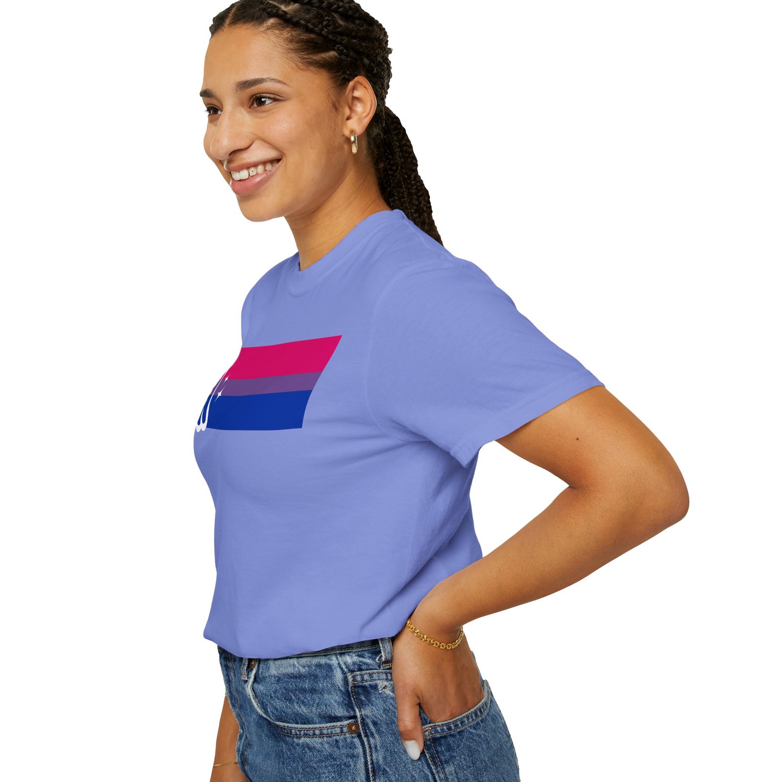 Proud Ghost | Bi Flag | Unisex Comfort Colors T-shirt - Image 34