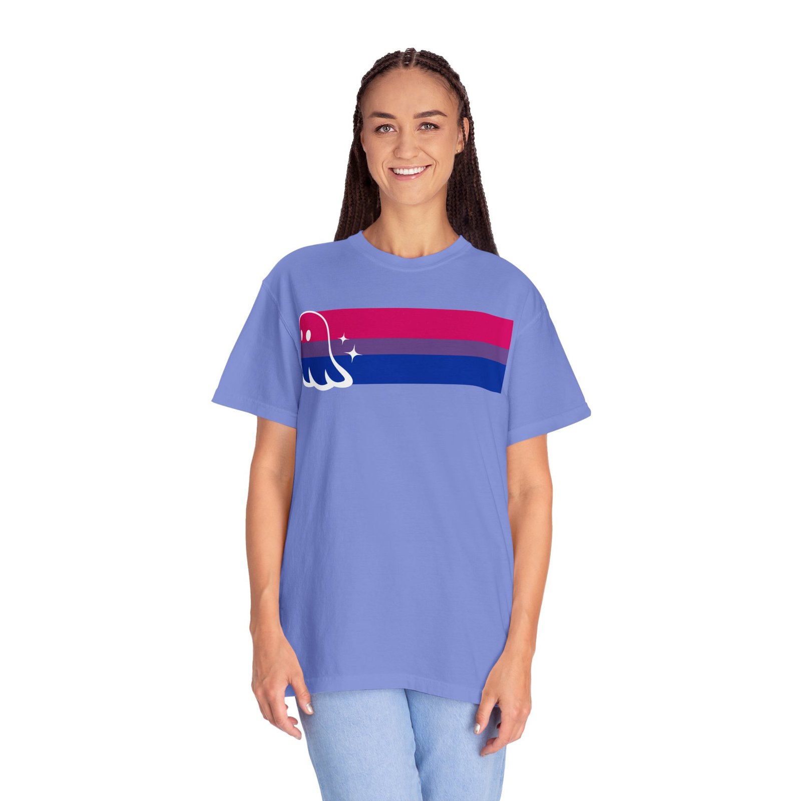 Proud Ghost | Bi Flag | Unisex Comfort Colors T-shirt - Image 31