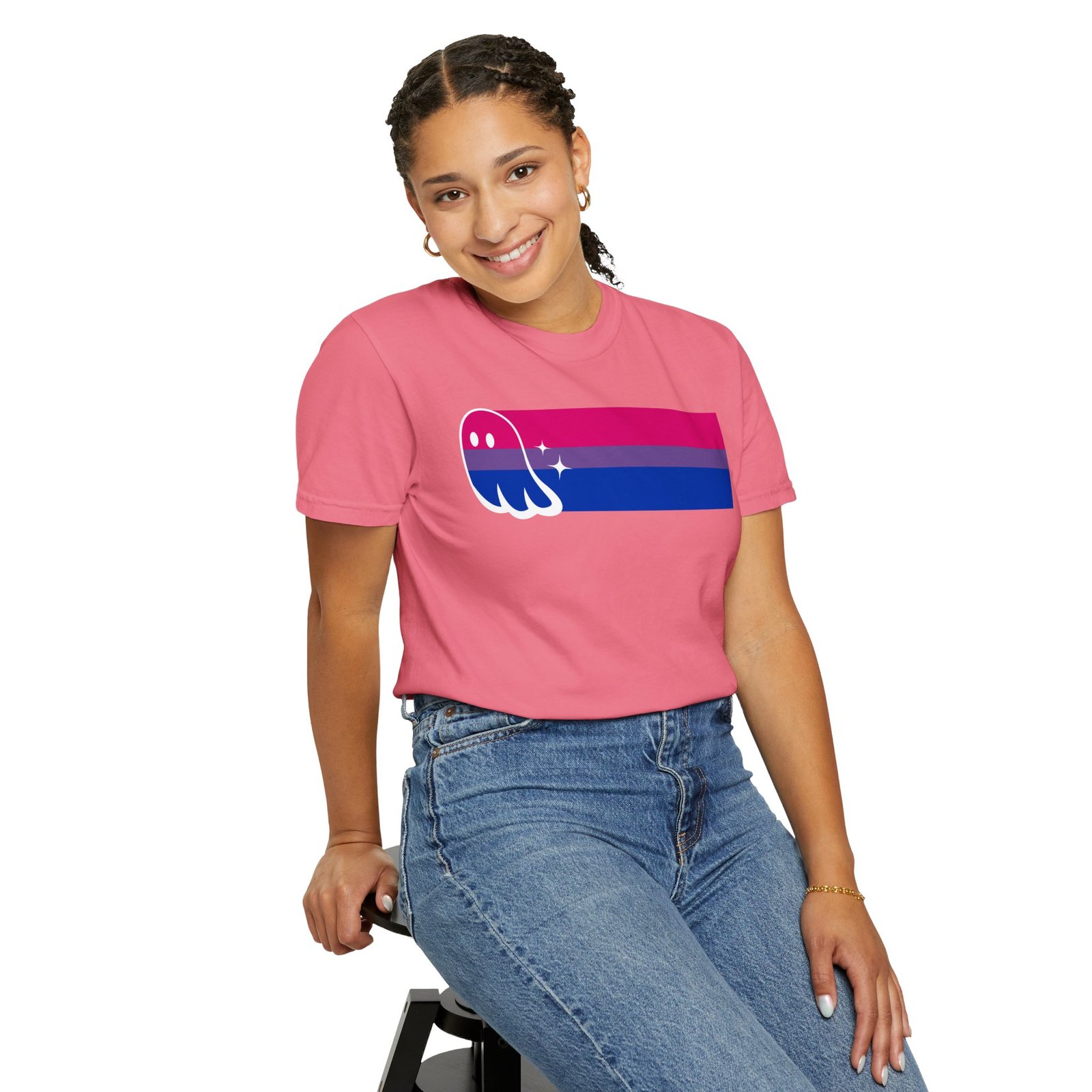 Proud Ghost | Bi Flag | Unisex Comfort Colors T-shirt - Image 61