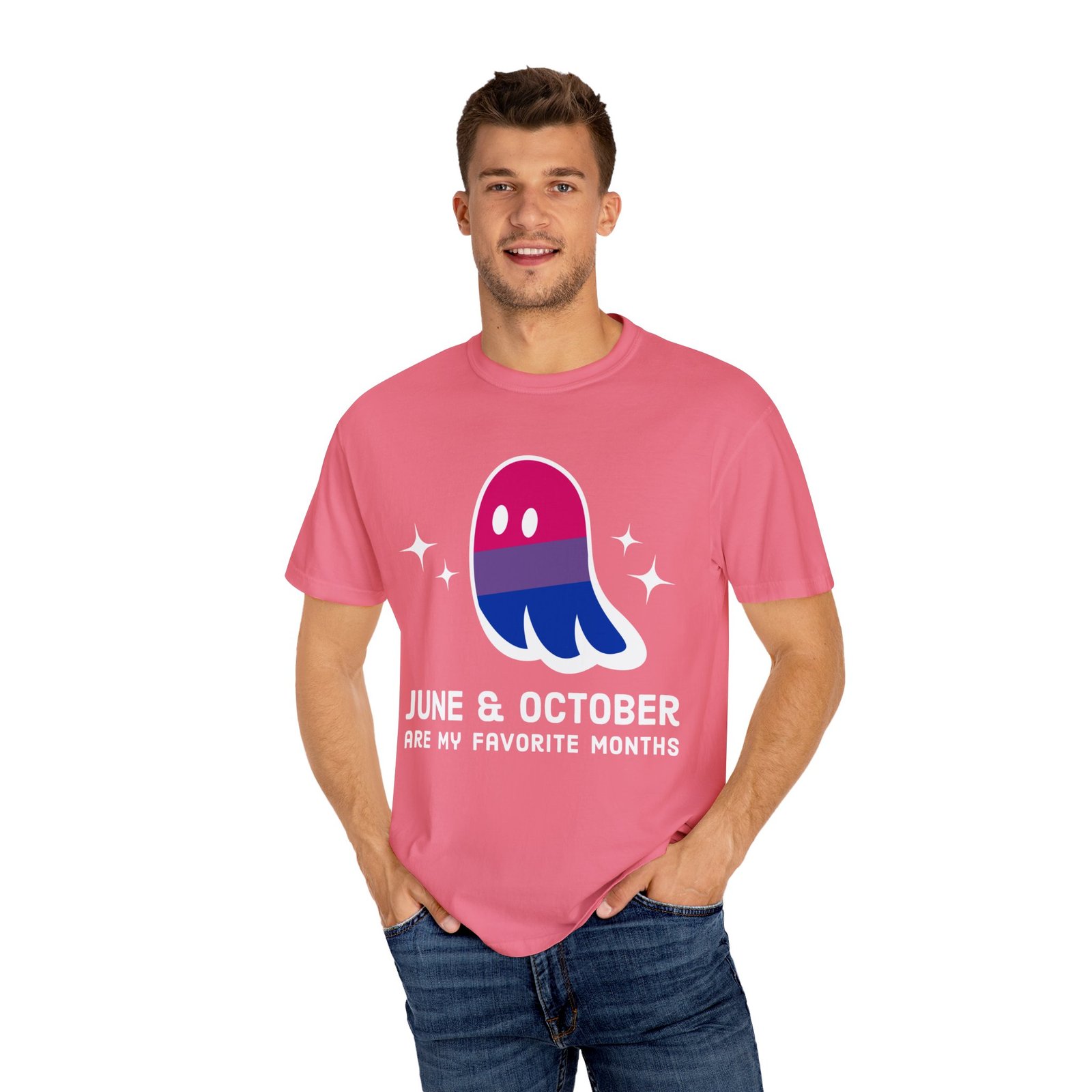 Proud Ghost | June & October Are My Favorite Months | Bi Flag | Unisex Comfort Colors T-shirt - Image 56