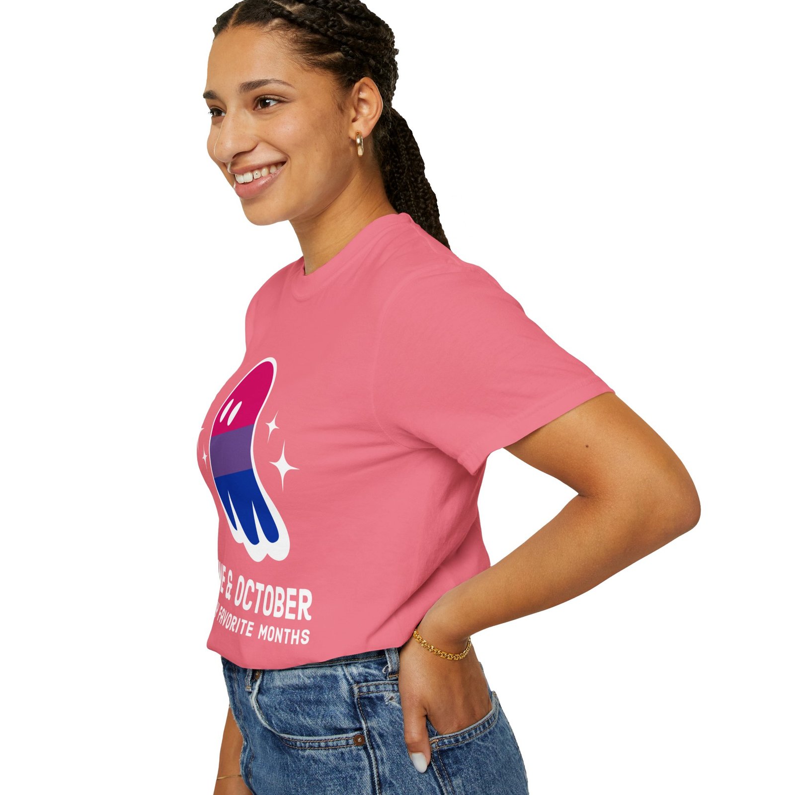Proud Ghost | June & October Are My Favorite Months | Bi Flag | Unisex Comfort Colors T-shirt - Image 60