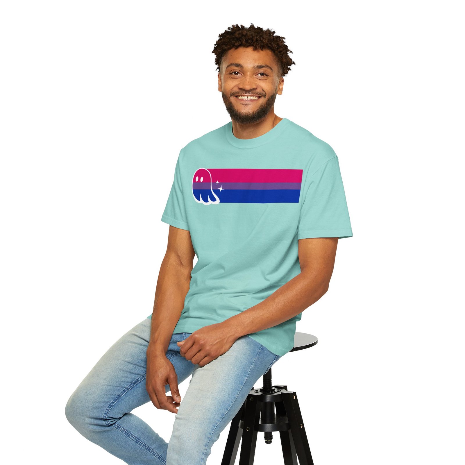 Proud Ghost | Bi Flag | Unisex Comfort Colors T-shirt - Image 26