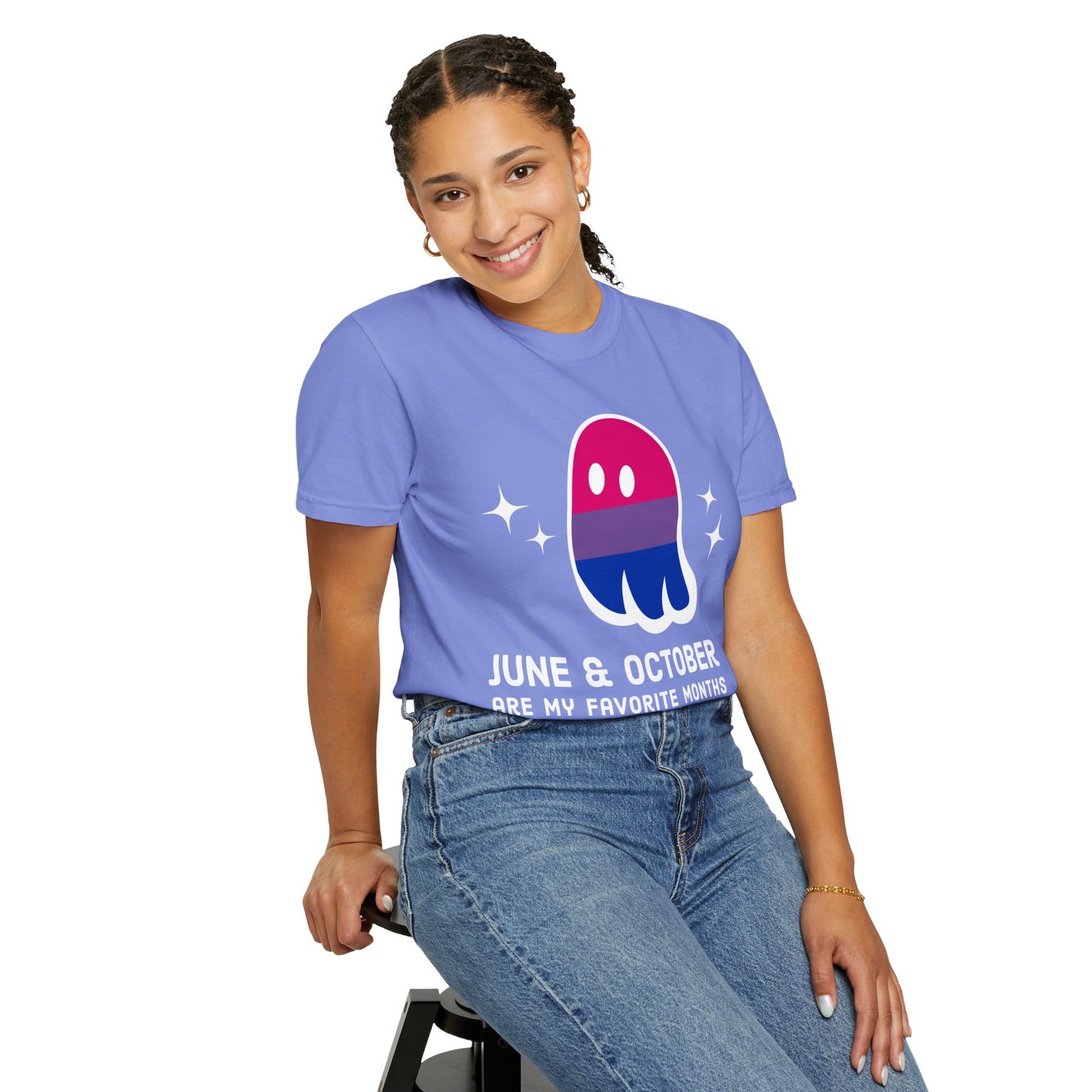 Proud Ghost | June & October Are My Favorite Months | Bi Flag | Unisex Comfort Colors T-shirt - Image 35