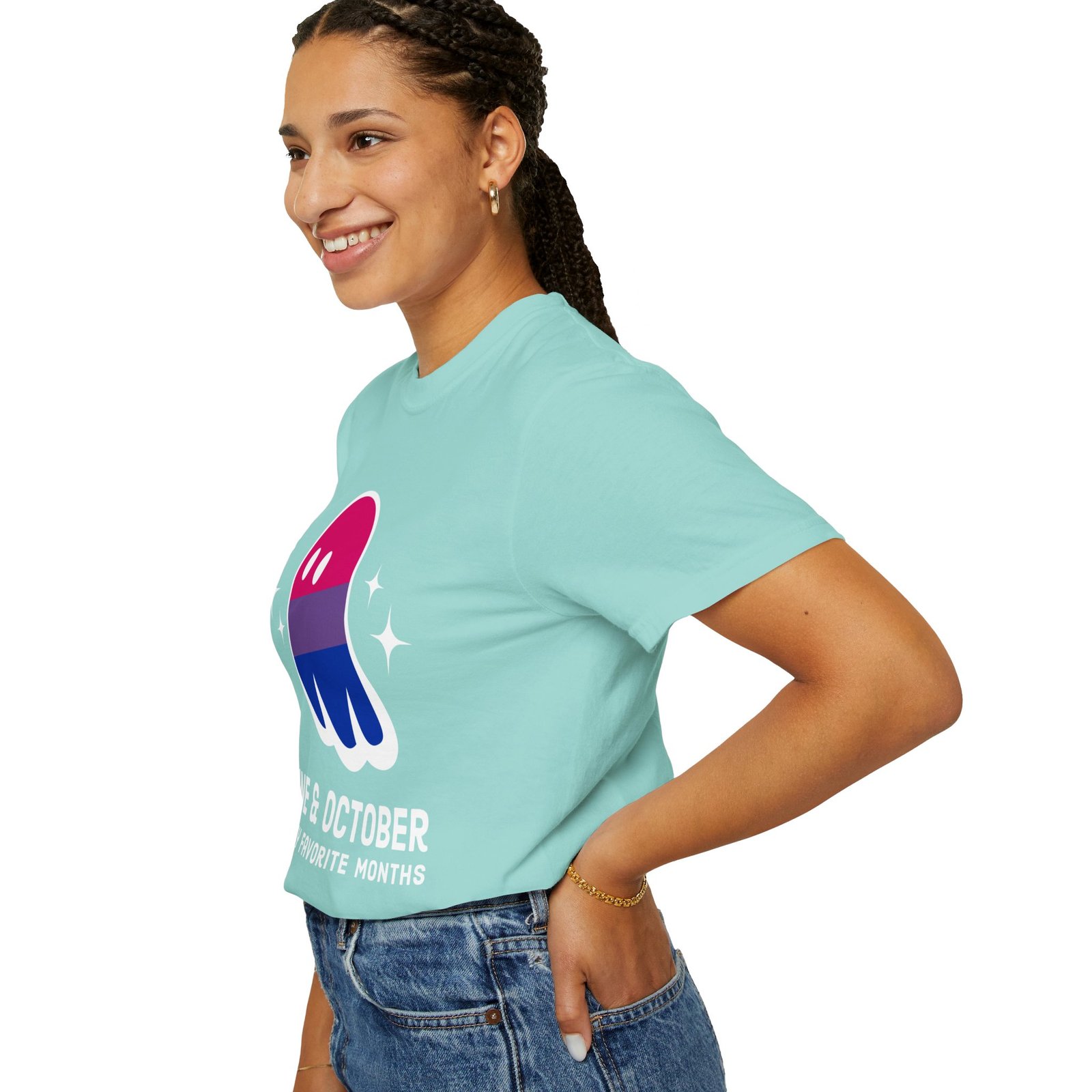 Proud Ghost | June & October Are My Favorite Months | Bi Flag | Unisex Comfort Colors T-shirt - Image 21