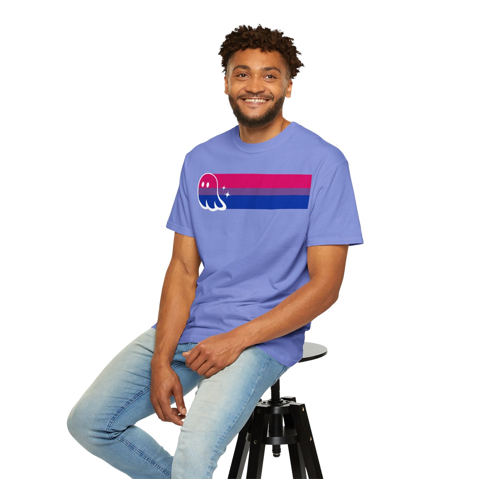 Proud Ghost | Bi Flag | Unisex Comfort Colors T-shirt - Image 39