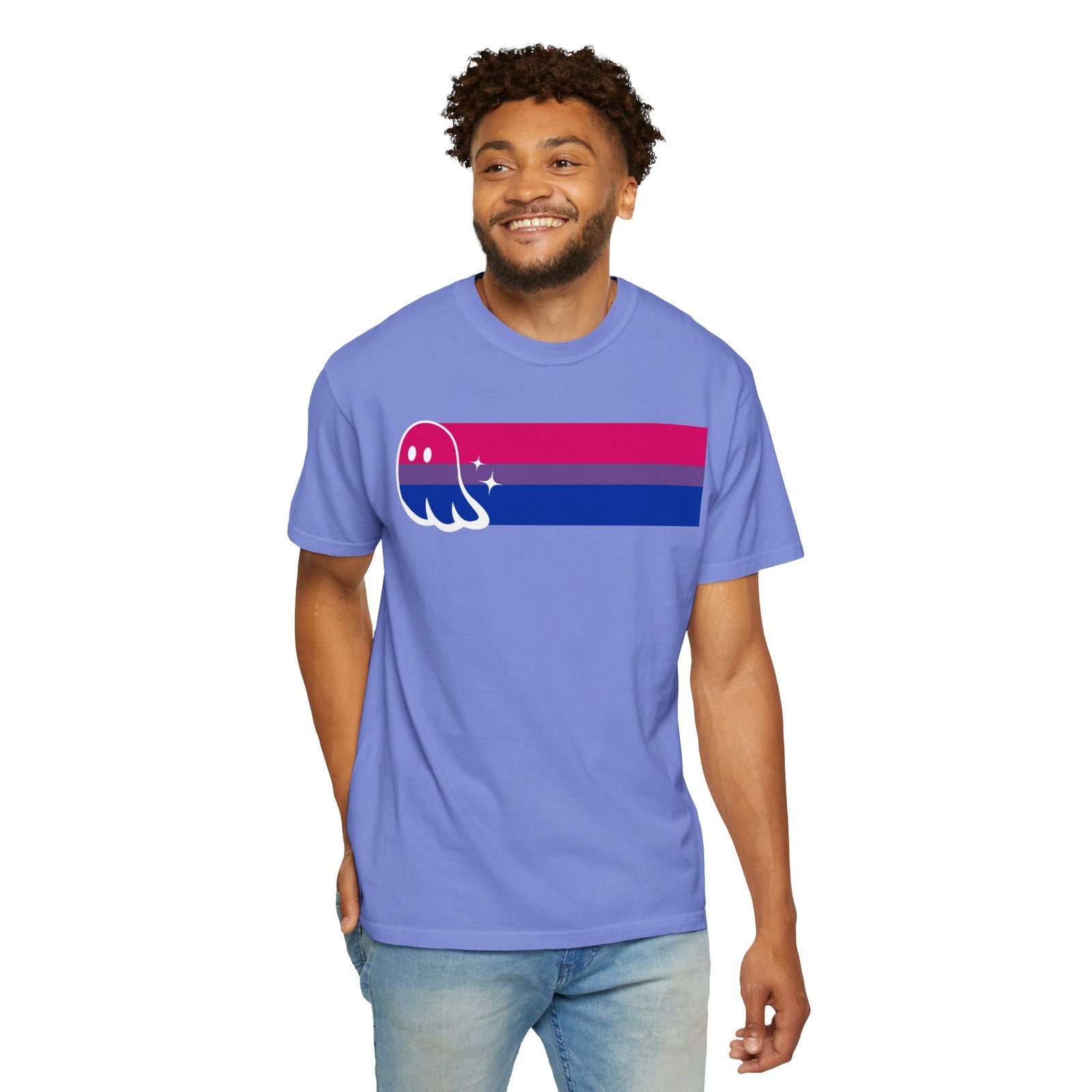 Proud Ghost | Bi Flag | Unisex Comfort Colors T-shirt - Image 36
