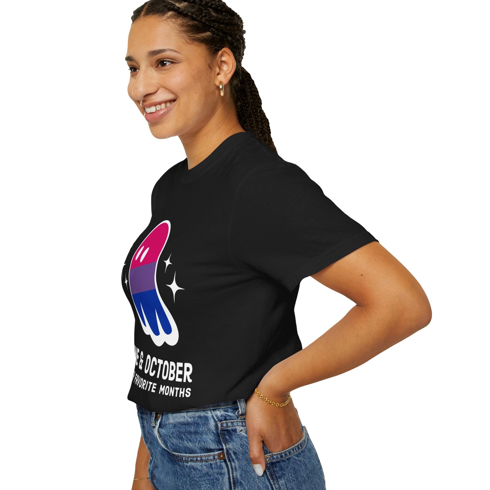 Proud Ghost | June & October Are My Favorite Months | Bi Flag | Unisex Comfort Colors T-shirt - Image 8