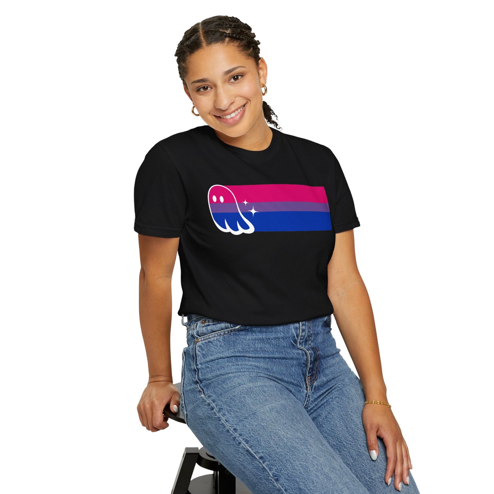Proud Ghost | Bi Flag | Unisex Comfort Colors T-shirt - Image 9