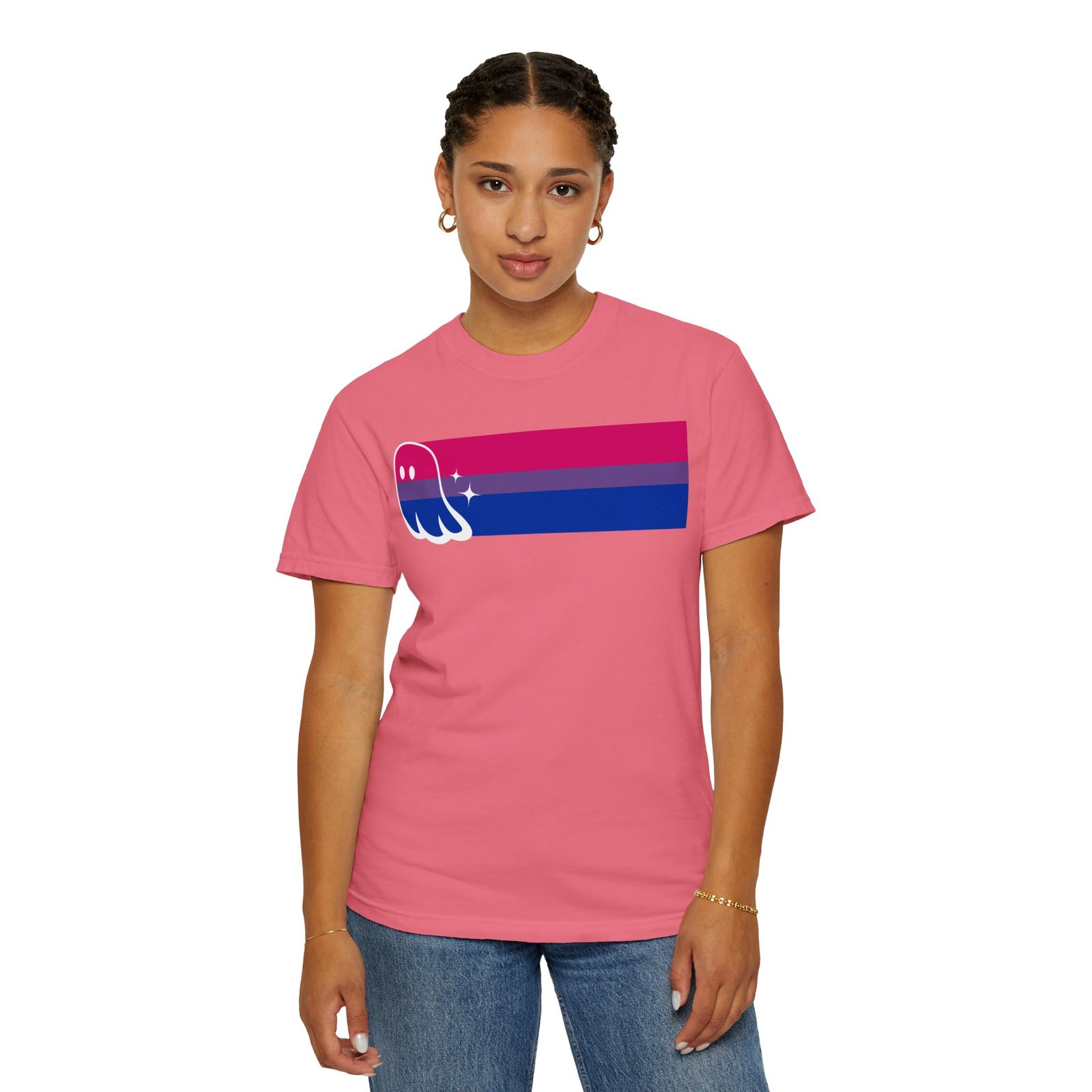 Proud Ghost | Bi Flag | Unisex Comfort Colors T-shirt - Image 58