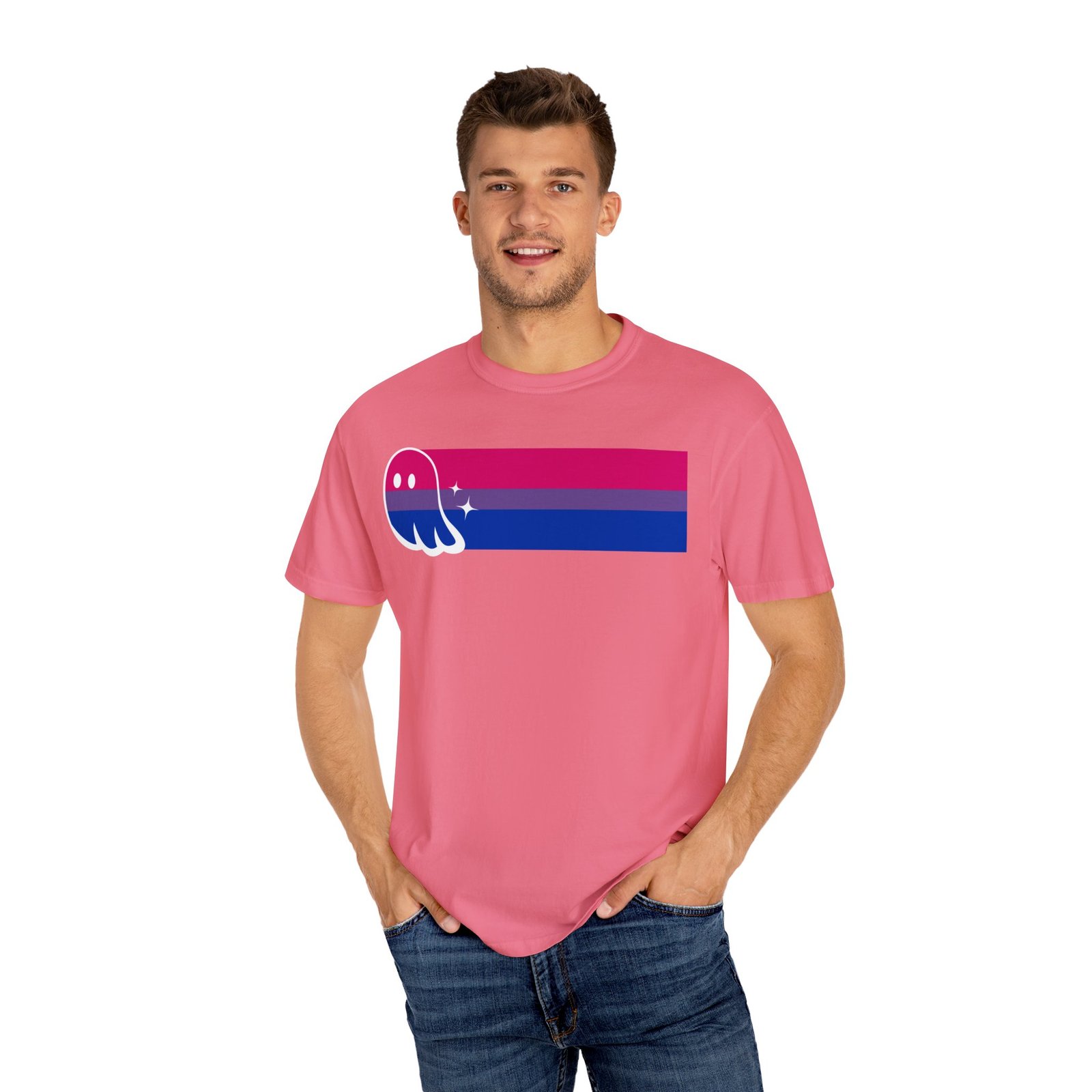 Proud Ghost | Bi Flag | Unisex Comfort Colors T-shirt - Image 56