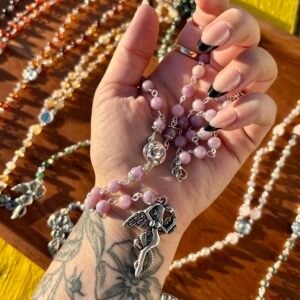 Handmade Lepidolite and Amethyst Lilith Goddess Rosary